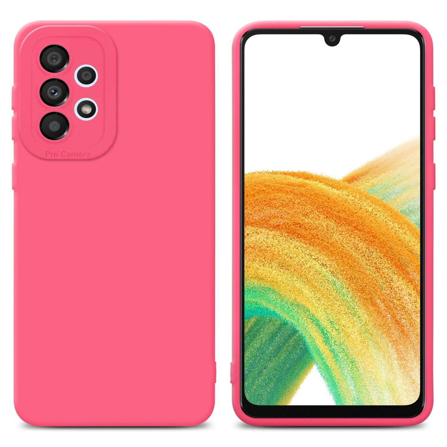 Cadorabo Hülle für Samsung Galaxy A33 5G Schutz Hülle in Rot TPU Silikon Etui Case Handyhülle