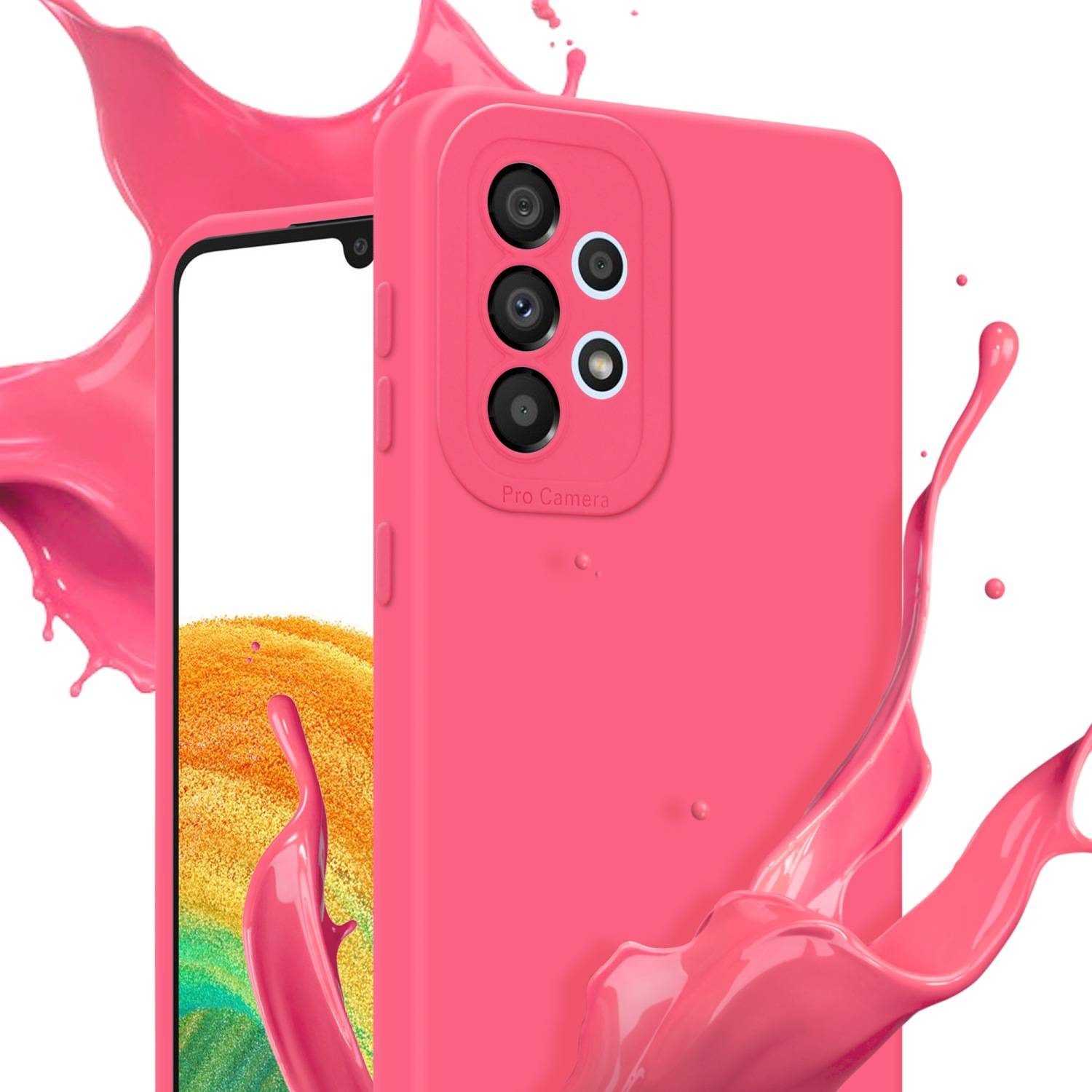 Cadorabo Hülle für Samsung Galaxy A33 5G Schutz Hülle in Rot TPU Silikon Etui Case Handyhülle