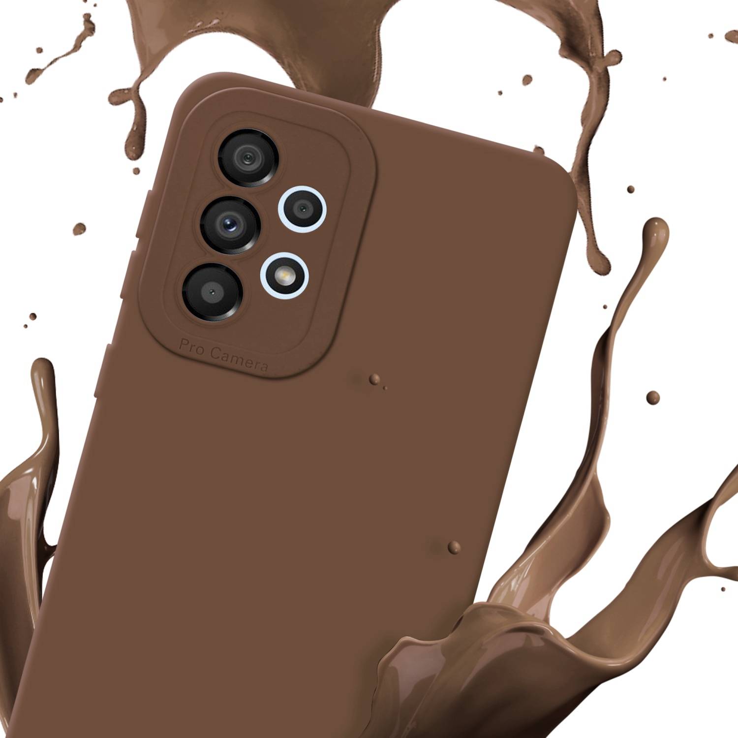 Cadorabo Hülle für Samsung Galaxy A33 5G Schutz Hülle in Braun TPU Silikon Etui Case Handyhülle