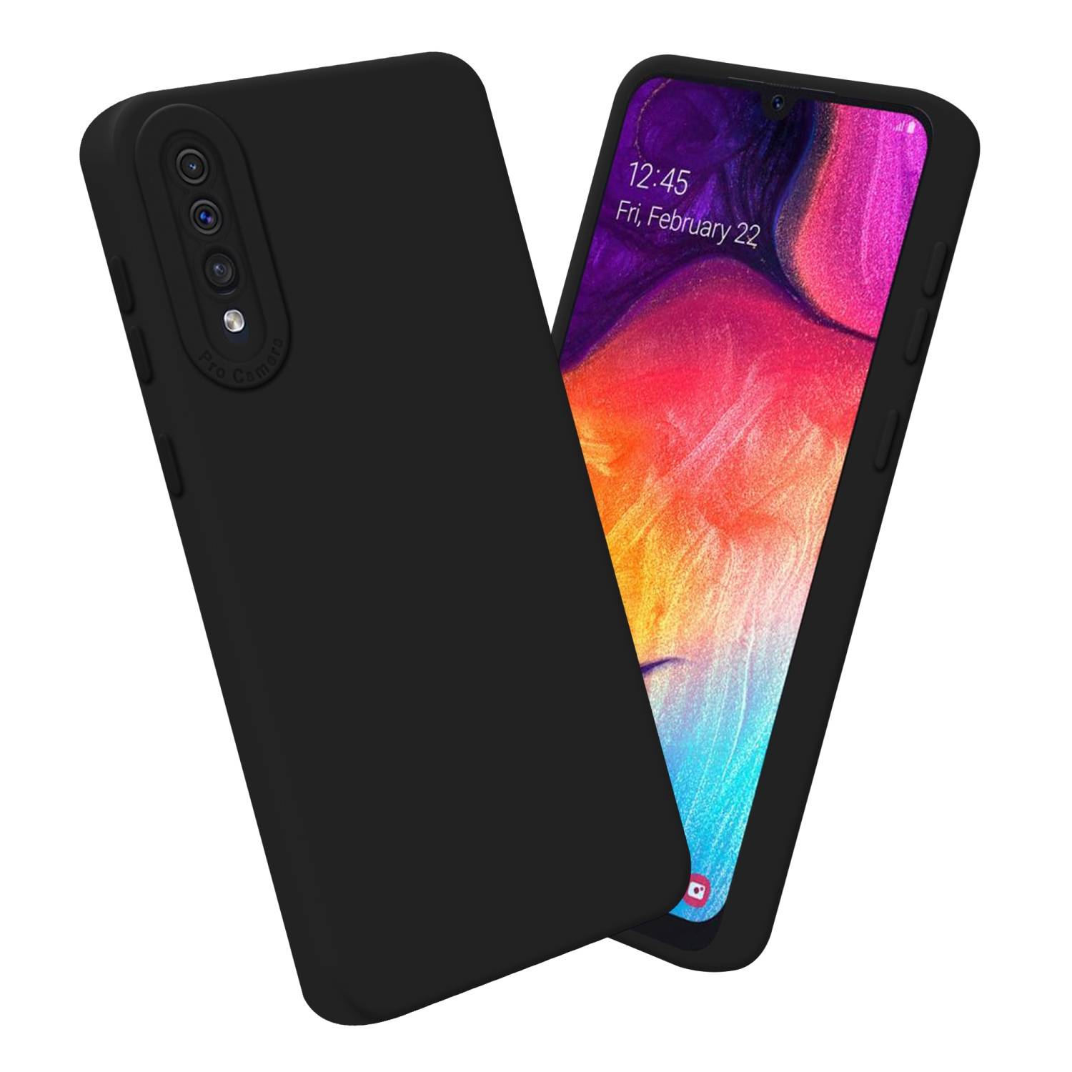 Cadorabo Hülle für Samsung Galaxy A50 4G / A50s / A30s Schutz Hülle in Schwarz TPU Silikon Etui Case Handyhülle