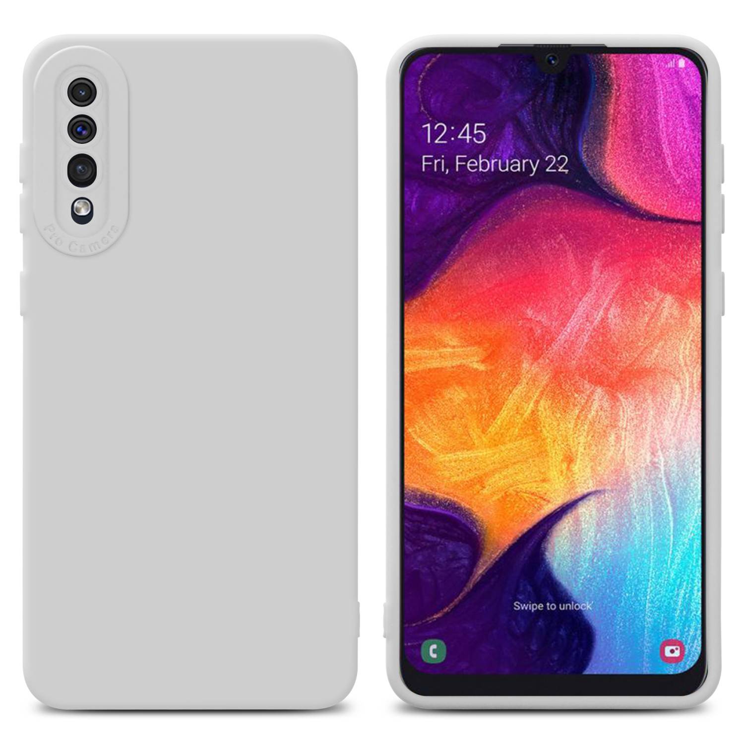 Cadorabo Hülle für Samsung Galaxy A50 4G / A50s / A30s Schutz Hülle in Weiß TPU Silikon Etui Case Handyhülle