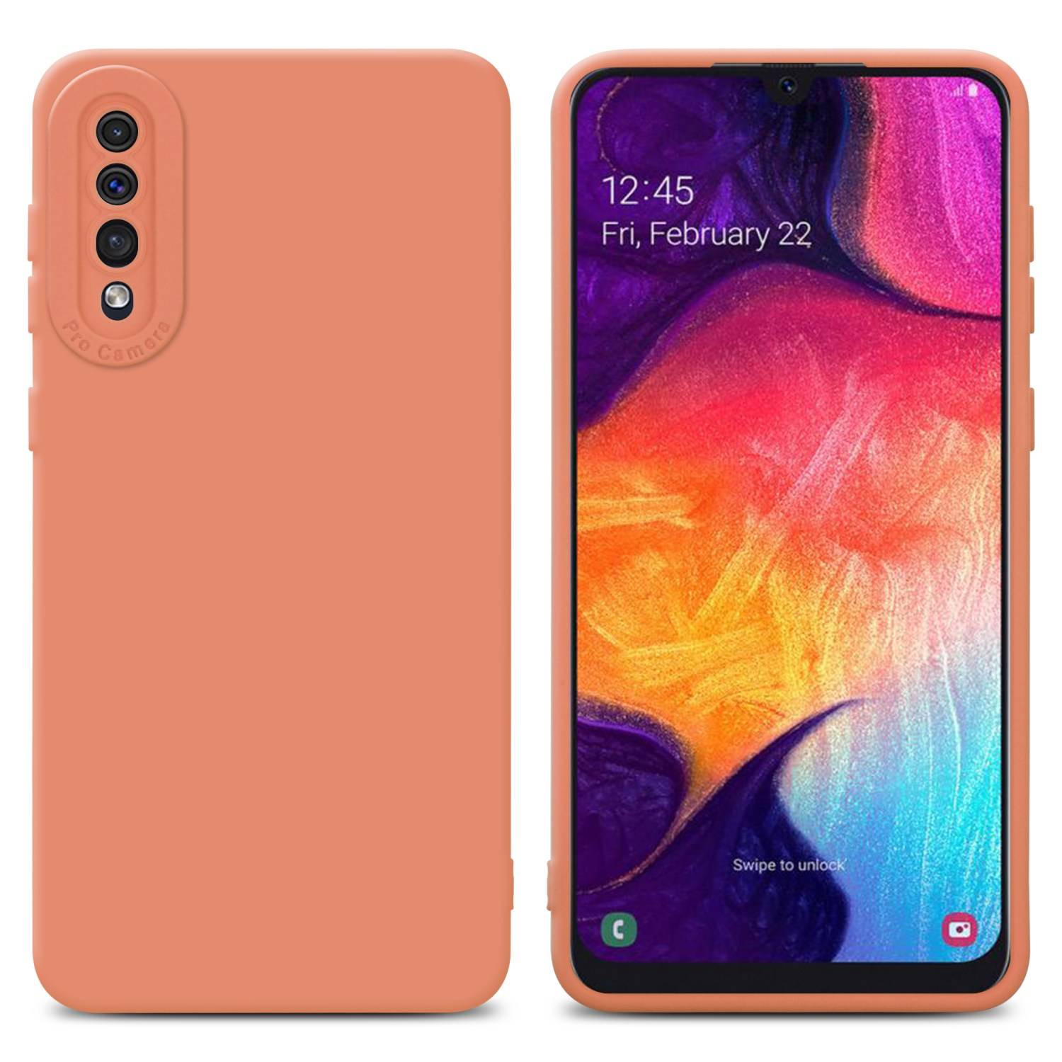 Cadorabo Hülle für Samsung Galaxy A50 4G / A50s / A30s Schutz Hülle in Orange TPU Silikon Etui Case Handyhülle
