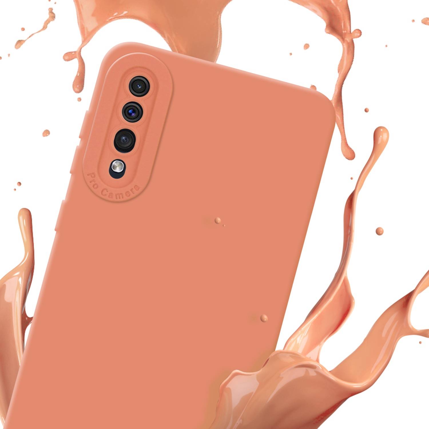 Cadorabo Hülle für Samsung Galaxy A50 4G / A50s / A30s Schutz Hülle in Orange TPU Silikon Etui Case Handyhülle