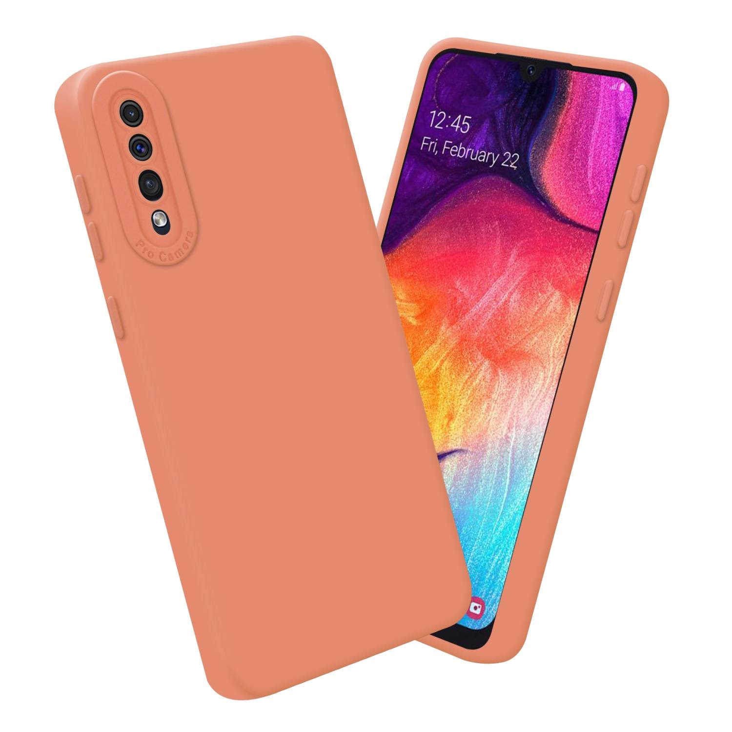 Cadorabo Hülle für Samsung Galaxy A50 4G / A50s / A30s Schutz Hülle in Orange TPU Silikon Etui Case Handyhülle
