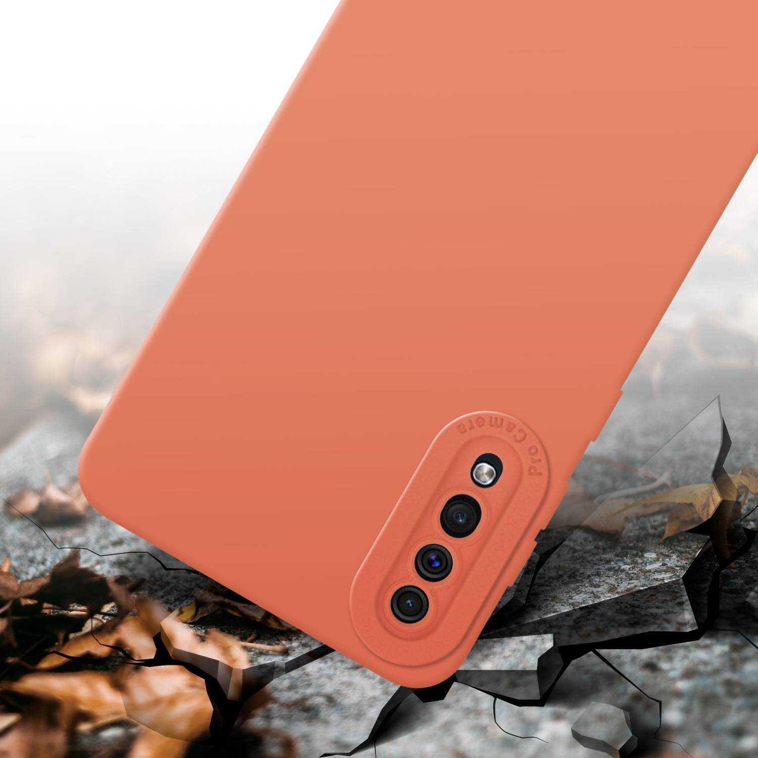 Cadorabo Hülle für Samsung Galaxy A50 4G / A50s / A30s Schutz Hülle in Orange TPU Silikon Etui Case Handyhülle