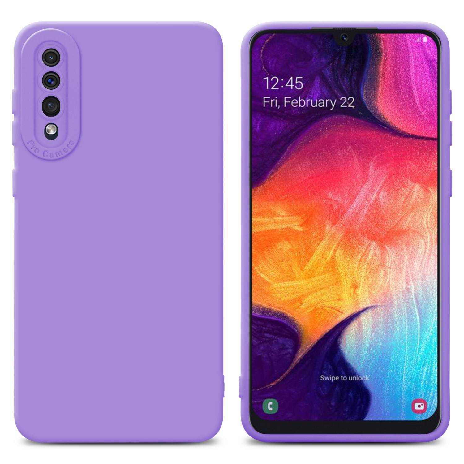 Cadorabo Hülle für Samsung Galaxy A50 4G / A50s / A30s Schutz Hülle in Lila TPU Silikon Etui Case Handyhülle