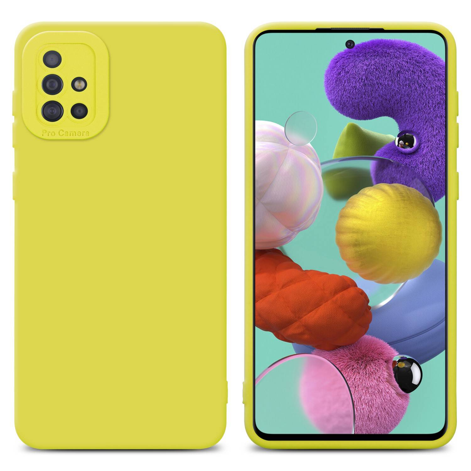 Cadorabo Hülle für Samsung Galaxy A51 4G / M40s Schutz Hülle in Gelb TPU Silikon Etui Case Handyhülle