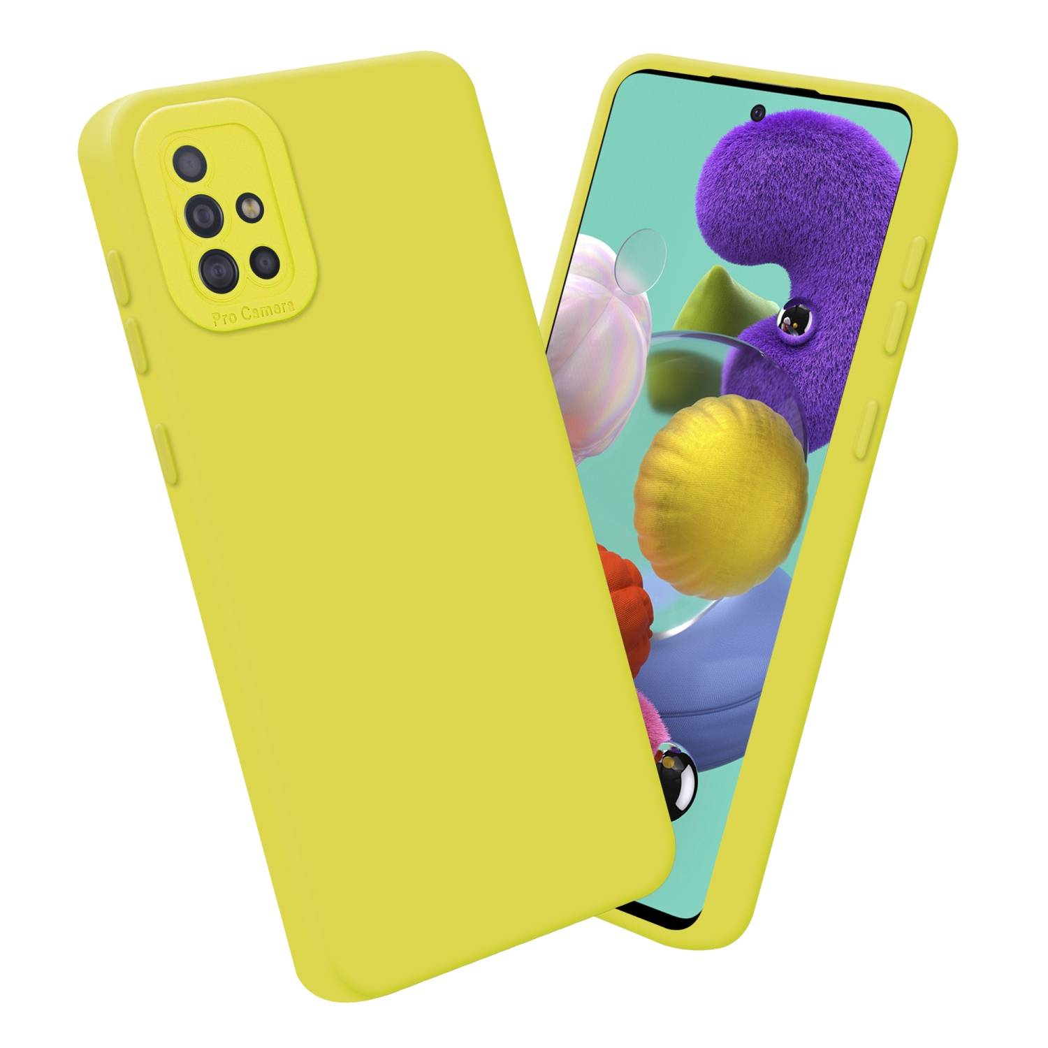 Cadorabo Hülle für Samsung Galaxy A51 4G / M40s Schutz Hülle in Gelb TPU Silikon Etui Case Handyhülle