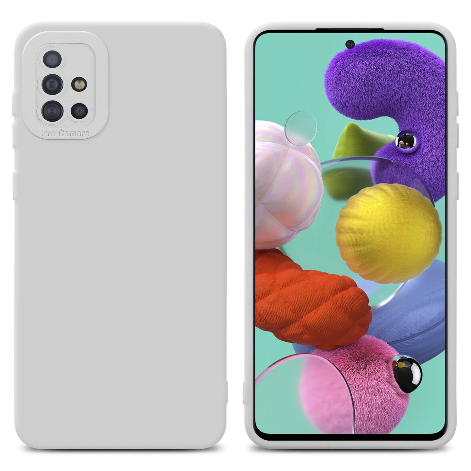 Cadorabo Hülle für Samsung Galaxy A51 4G / M40s Schutz Hülle in Weiß TPU Silikon Etui Case Handyhülle