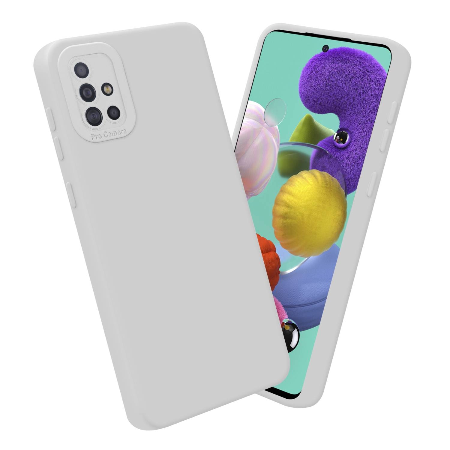 Cadorabo Hülle für Samsung Galaxy A51 4G / M40s Schutz Hülle in Weiß TPU Silikon Etui Case Handyhülle