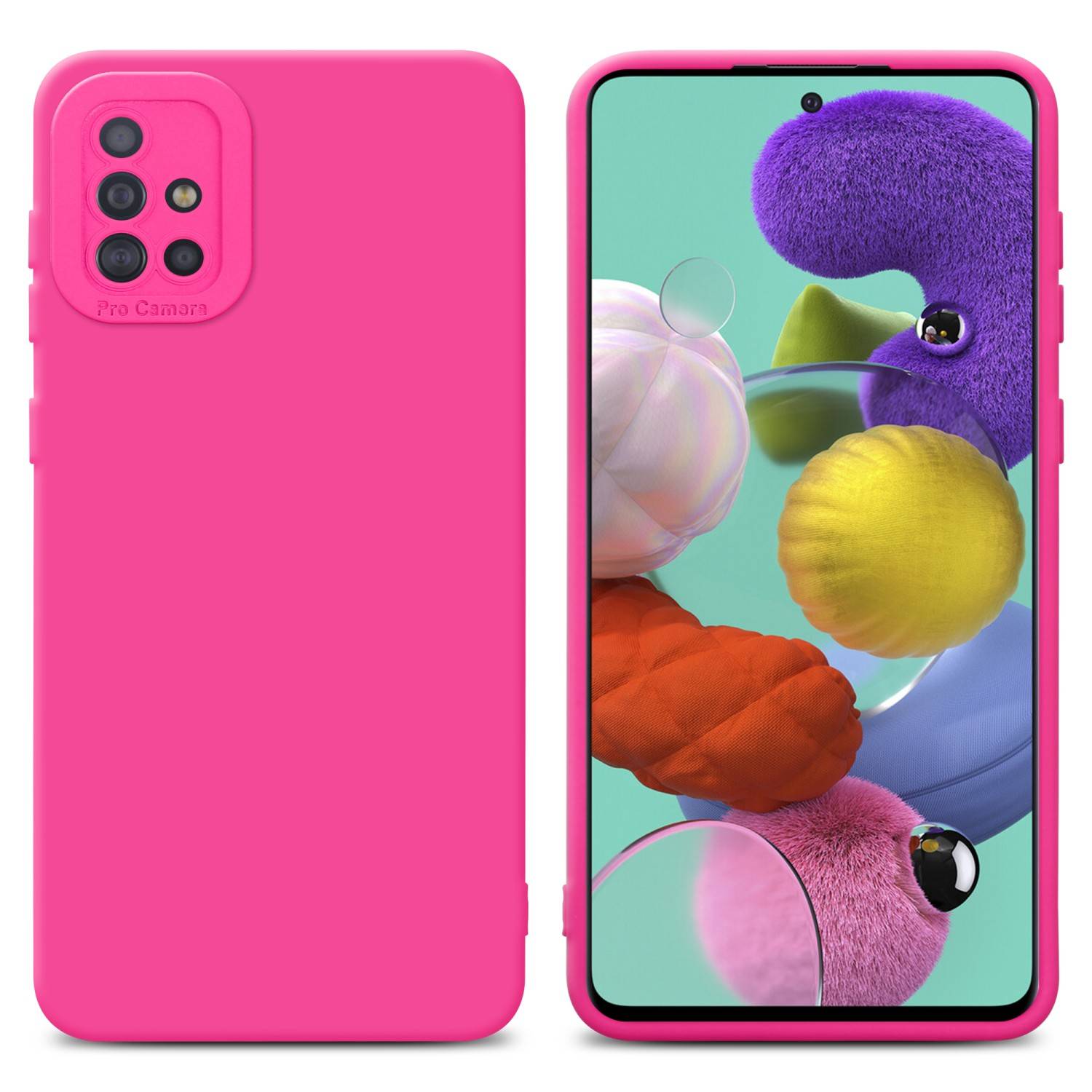 Cadorabo Hülle für Samsung Galaxy A51 4G / M40s Schutz Hülle in Pink TPU Silikon Etui Case Handyhülle