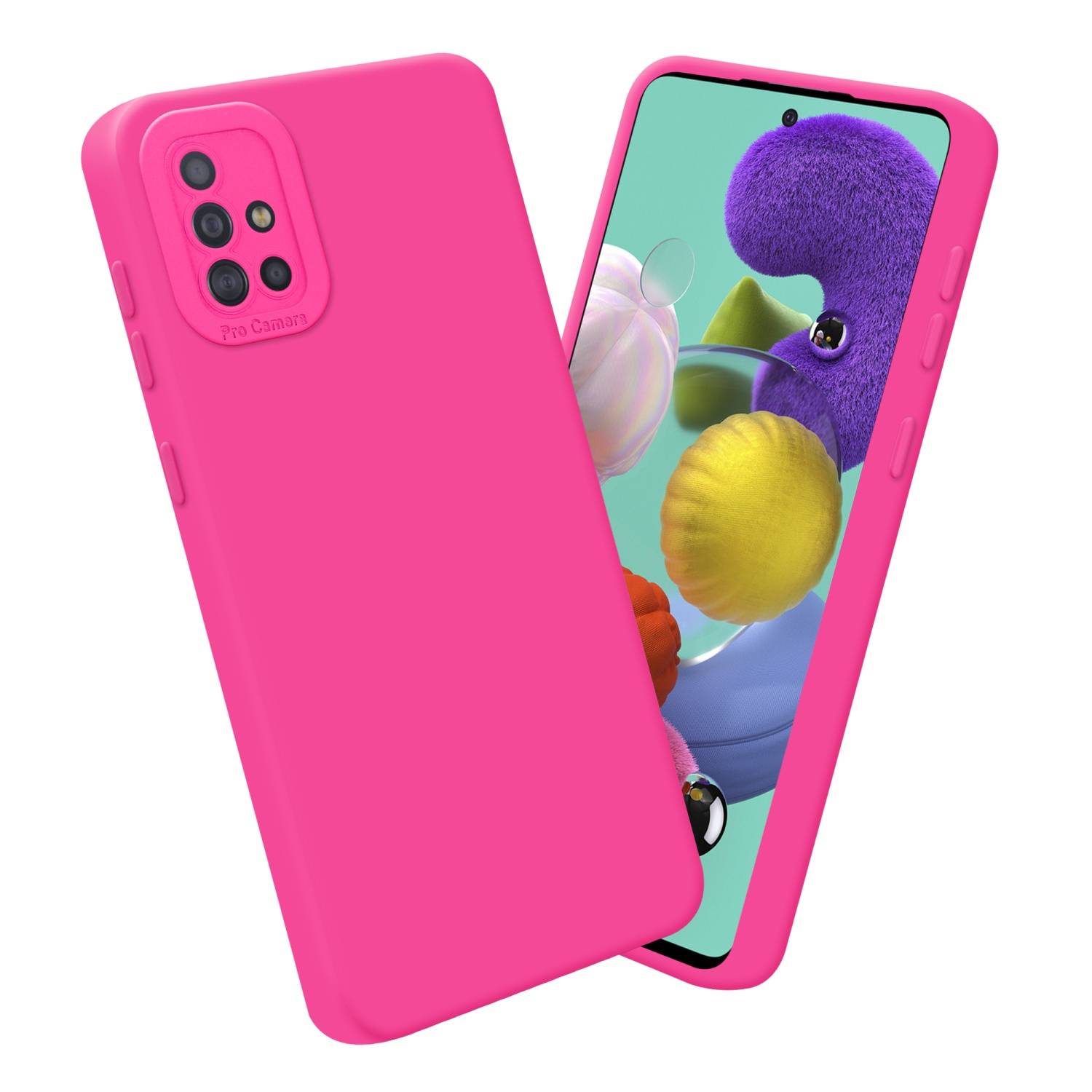 Cadorabo Hülle für Samsung Galaxy A51 4G / M40s Schutz Hülle in Pink TPU Silikon Etui Case Handyhülle