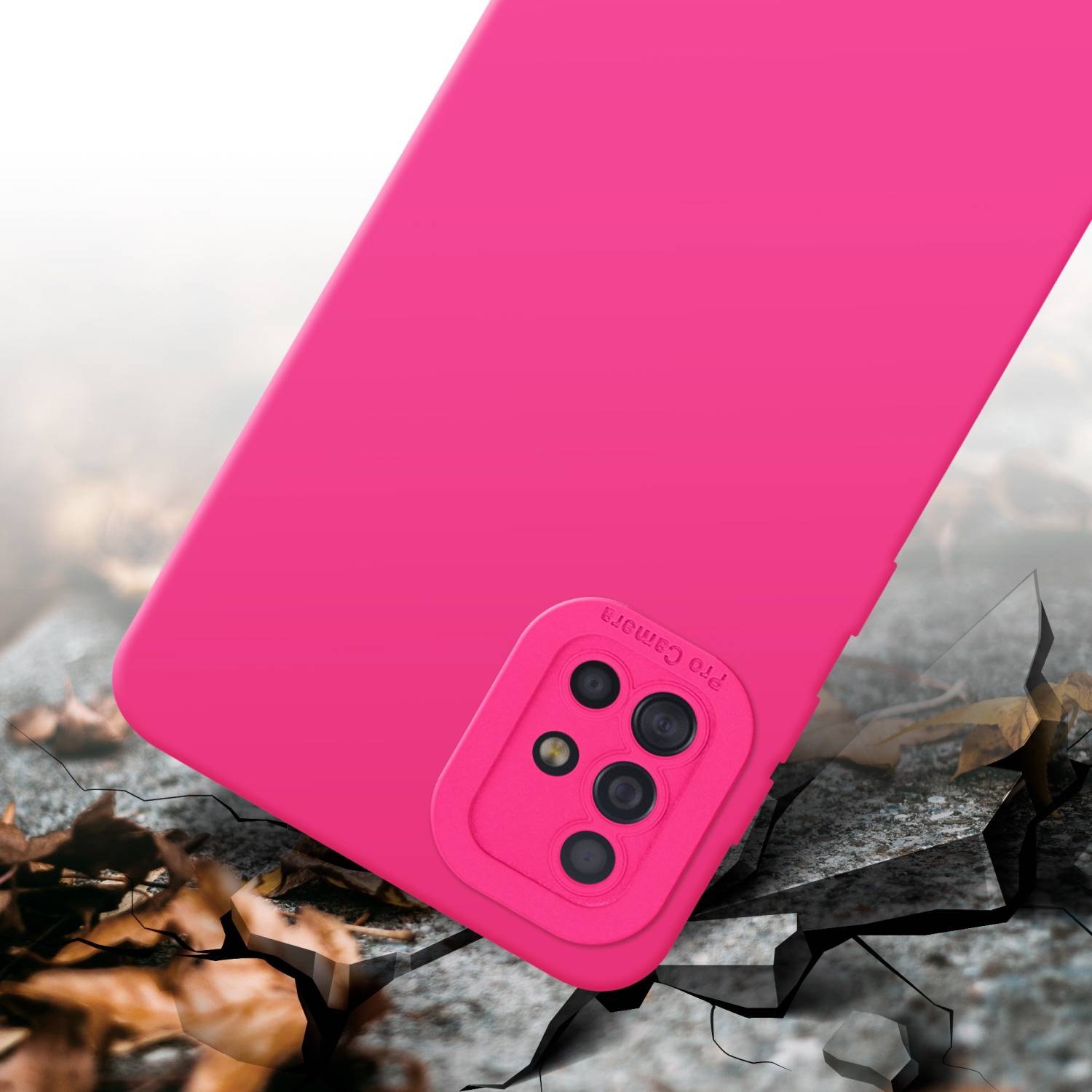 Cadorabo Hülle für Samsung Galaxy A51 4G / M40s Schutz Hülle in Pink TPU Silikon Etui Case Handyhülle