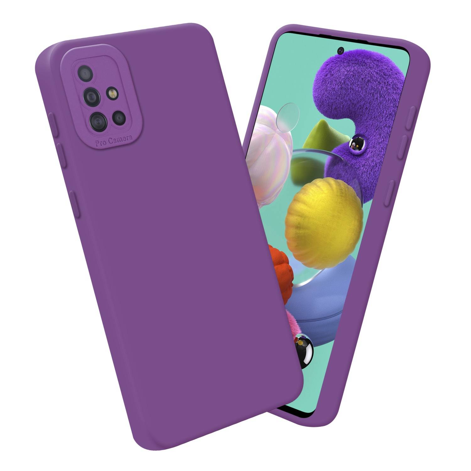 Cadorabo Hülle für Samsung Galaxy A51 4G / M40s Schutz Hülle in Lila TPU Silikon Etui Case Handyhülle
