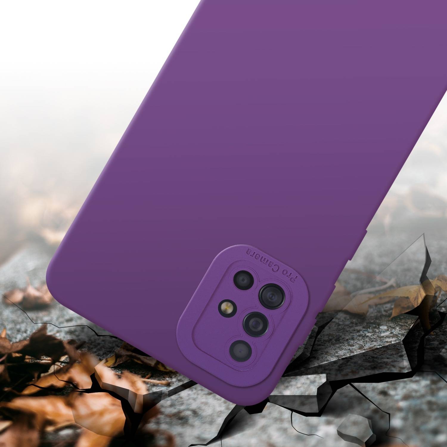 Cadorabo Hülle für Samsung Galaxy A51 4G / M40s Schutz Hülle in Lila TPU Silikon Etui Case Handyhülle