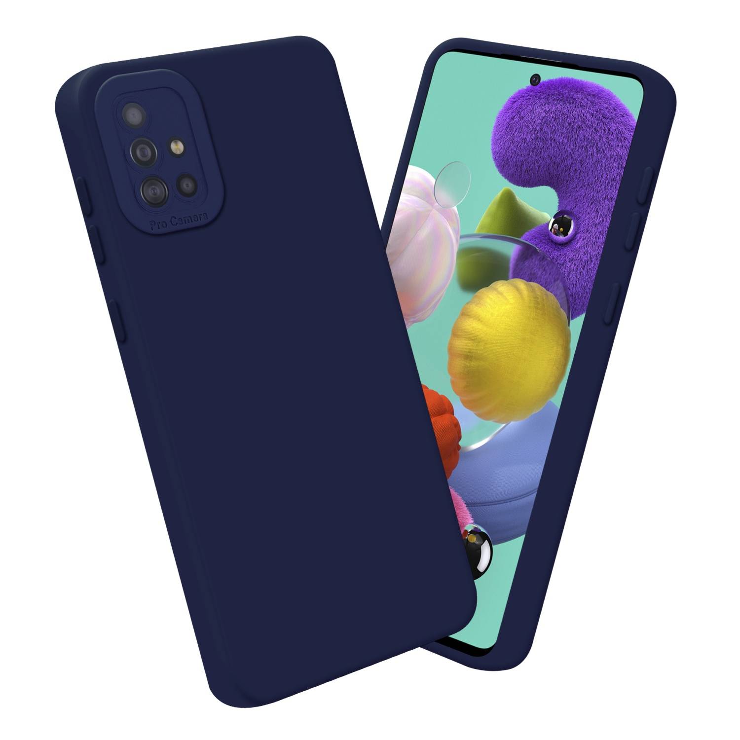 Cadorabo Hülle für Samsung Galaxy A51 4G / M40s Schutz Hülle in Blau TPU Silikon Etui Case Handyhülle