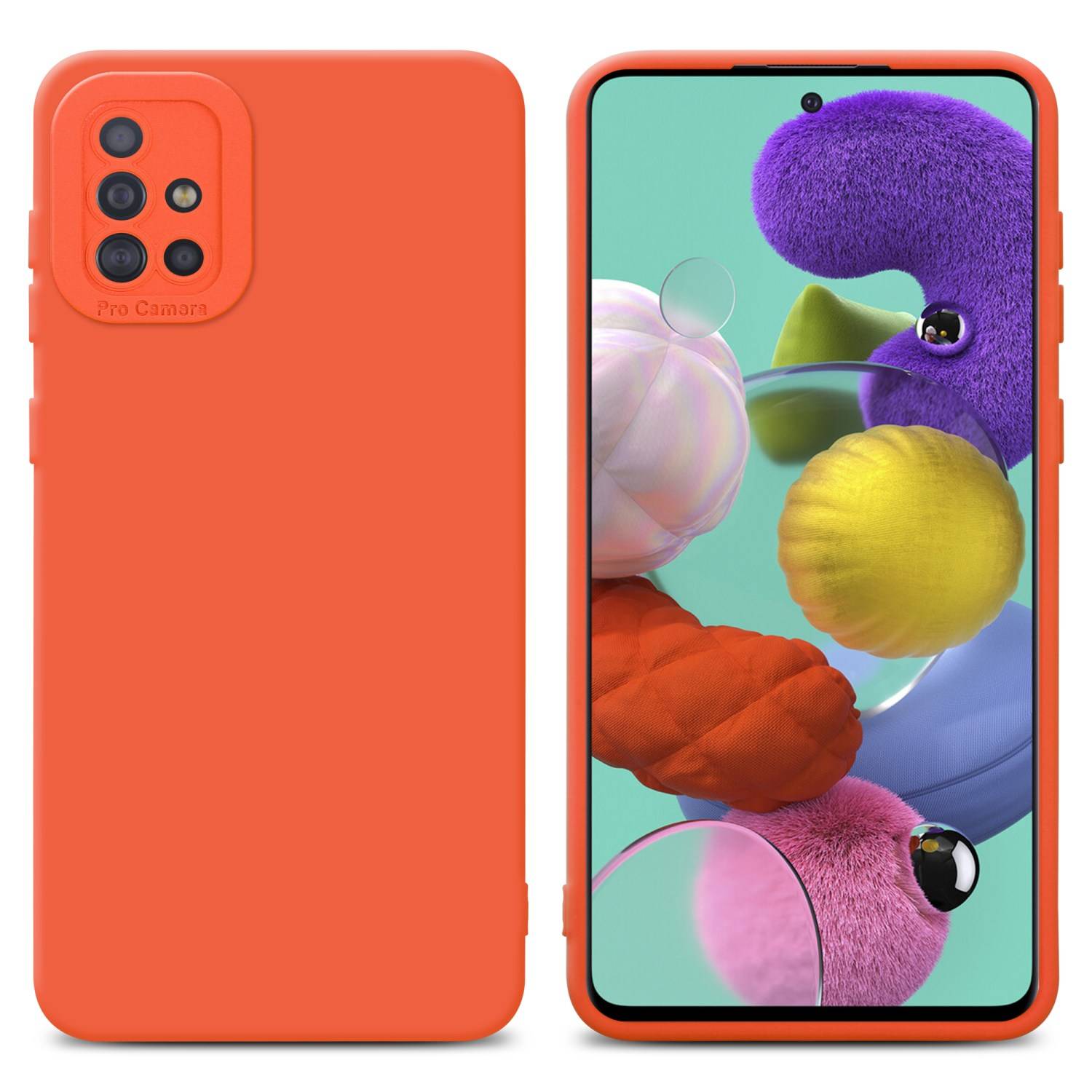 Cadorabo Hülle für Samsung Galaxy A51 4G / M40s Schutz Hülle in Orange TPU Silikon Etui Case Handyhülle