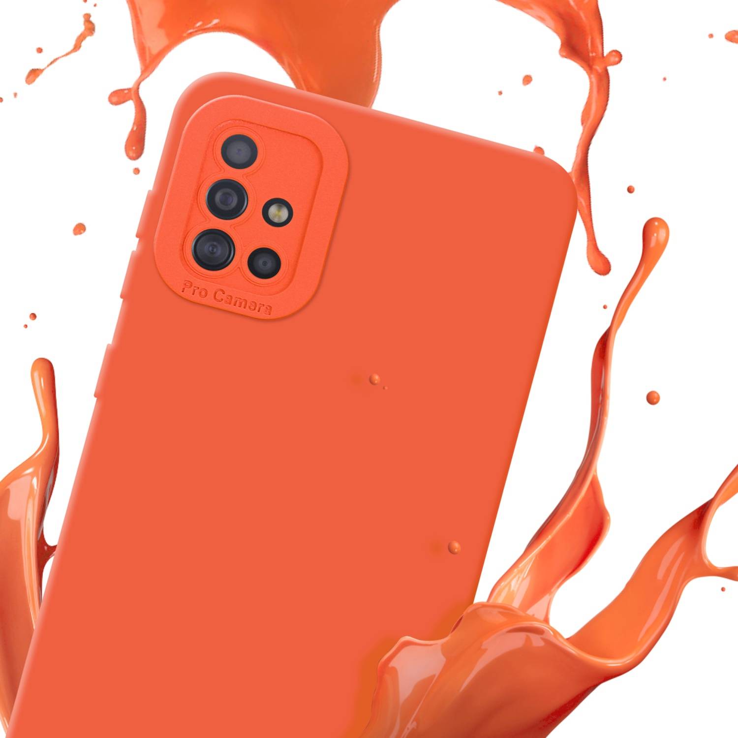 Cadorabo Hülle für Samsung Galaxy A51 4G / M40s Schutz Hülle in Orange TPU Silikon Etui Case Handyhülle