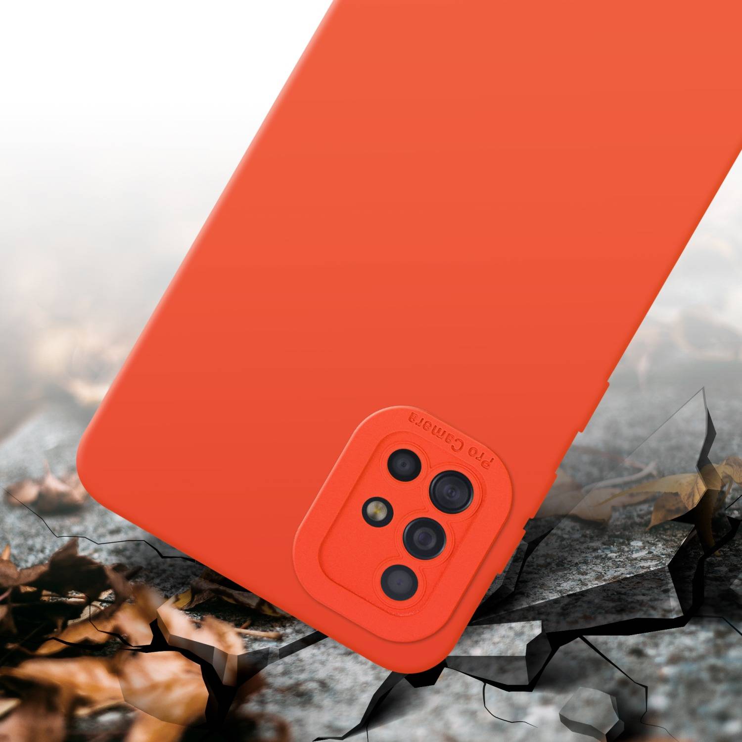 Cadorabo Hülle für Samsung Galaxy A51 4G / M40s Schutz Hülle in Orange TPU Silikon Etui Case Handyhülle