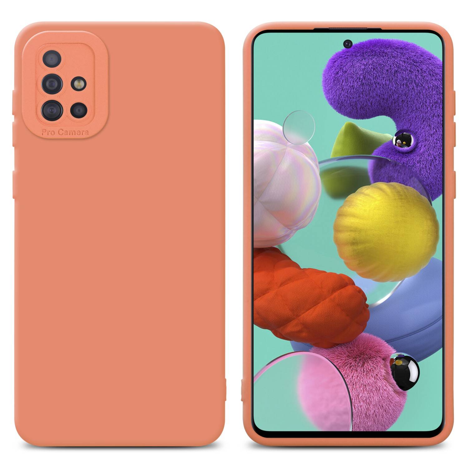 Cadorabo Hülle für Samsung Galaxy A51 4G / M40s Schutz Hülle in Orange TPU Silikon Etui Case Handyhülle