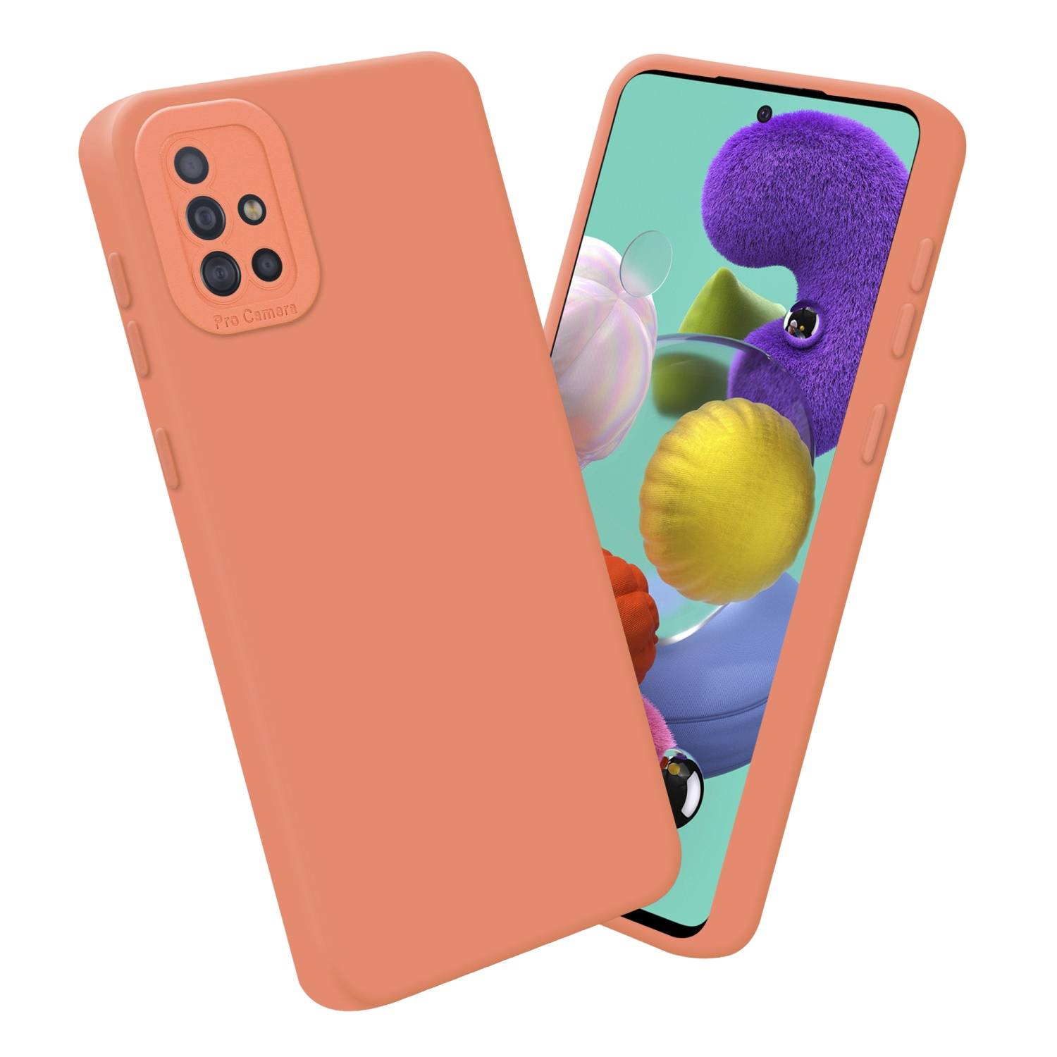 Cadorabo Hülle für Samsung Galaxy A51 4G / M40s Schutz Hülle in Orange TPU Silikon Etui Case Handyhülle