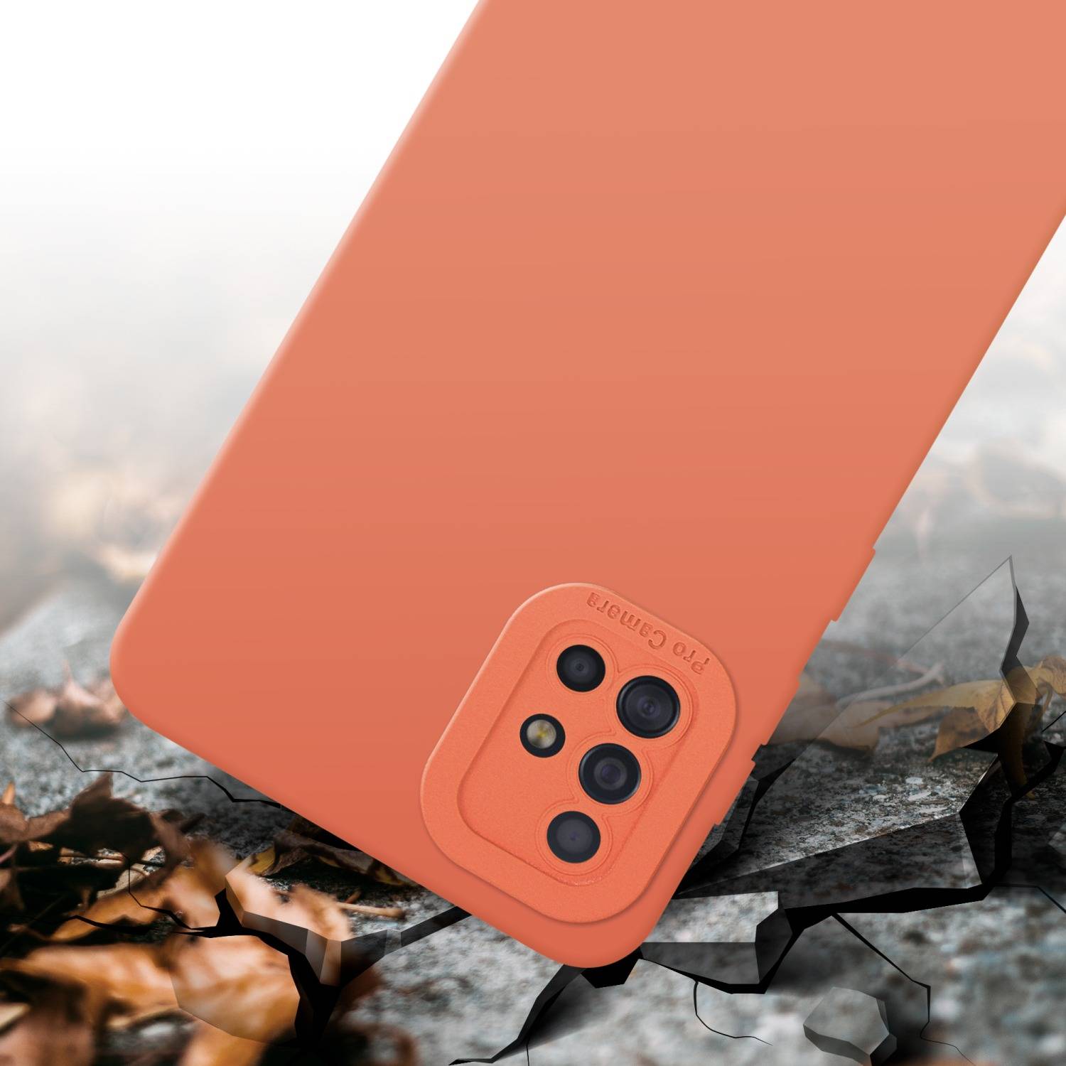 Cadorabo Hülle für Samsung Galaxy A51 4G / M40s Schutz Hülle in Orange TPU Silikon Etui Case Handyhülle