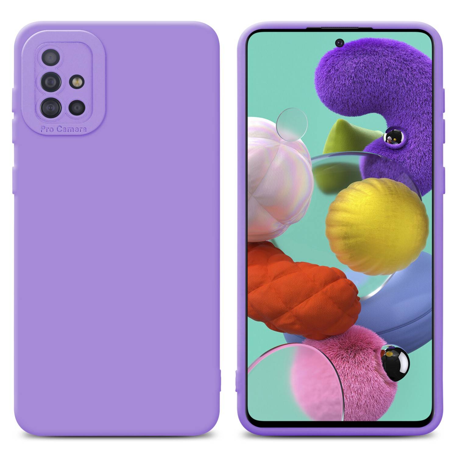 Cadorabo Hülle für Samsung Galaxy A51 4G / M40s Schutz Hülle in Lila TPU Silikon Etui Case Handyhülle