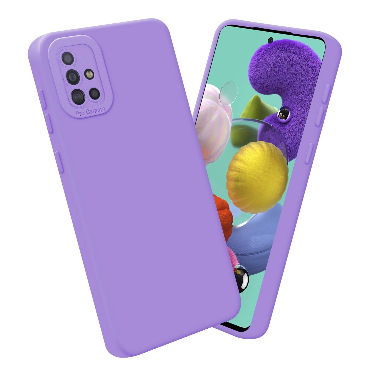 Cadorabo Hülle für Samsung Galaxy A51 4G / M40s Schutz Hülle in Lila TPU Silikon Etui Case Handyhülle
