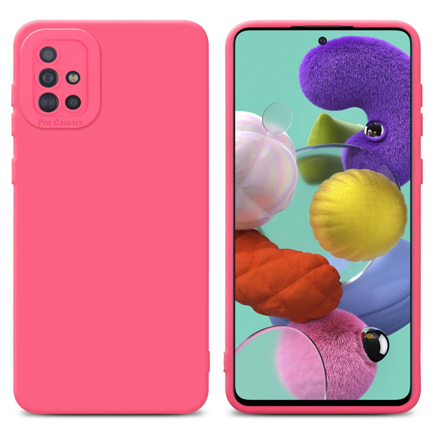 Cadorabo Hülle für Samsung Galaxy A51 4G / M40s Schutz Hülle in Rot TPU Silikon Etui Case Handyhülle