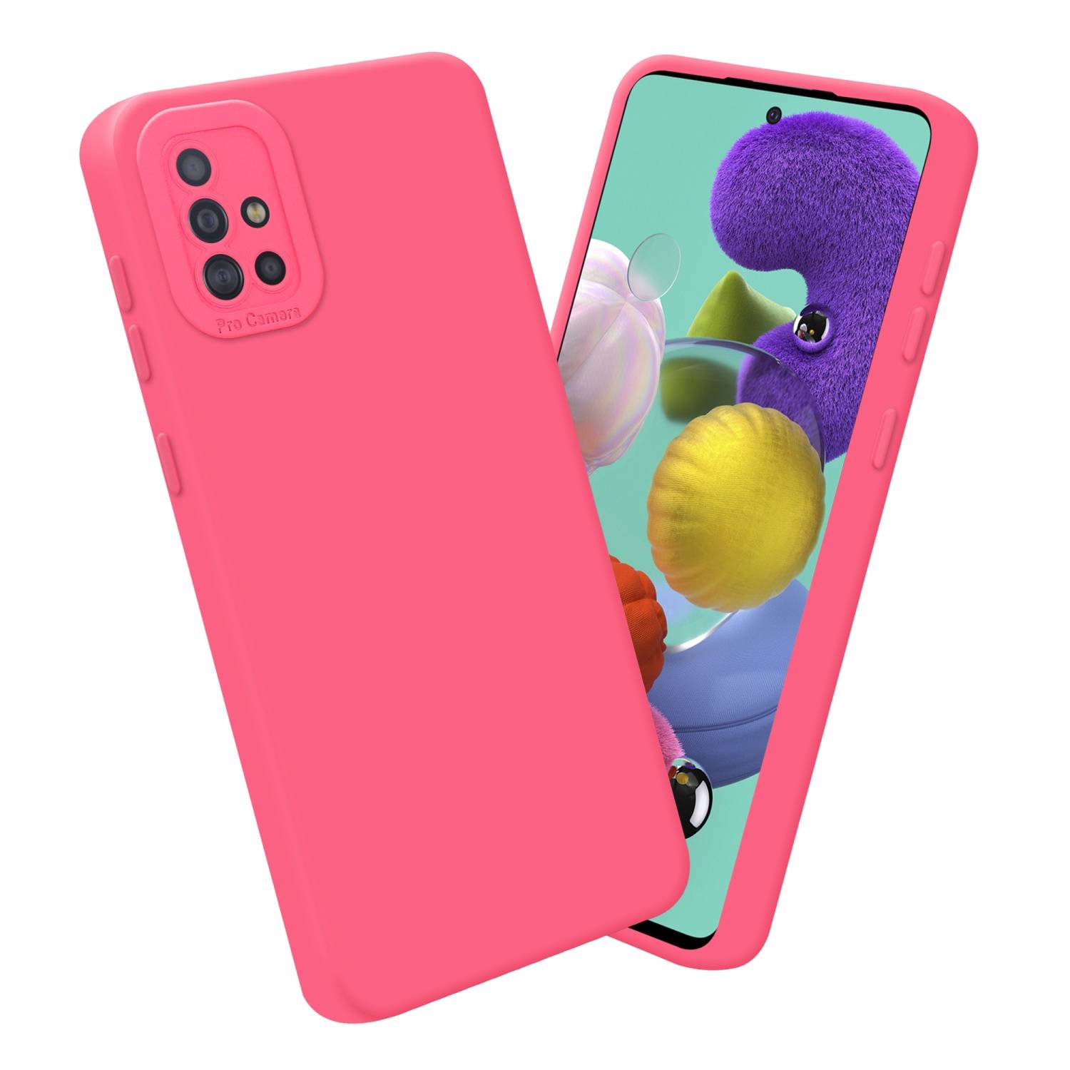 Cadorabo Hülle für Samsung Galaxy A51 4G / M40s Schutz Hülle in Rot TPU Silikon Etui Case Handyhülle