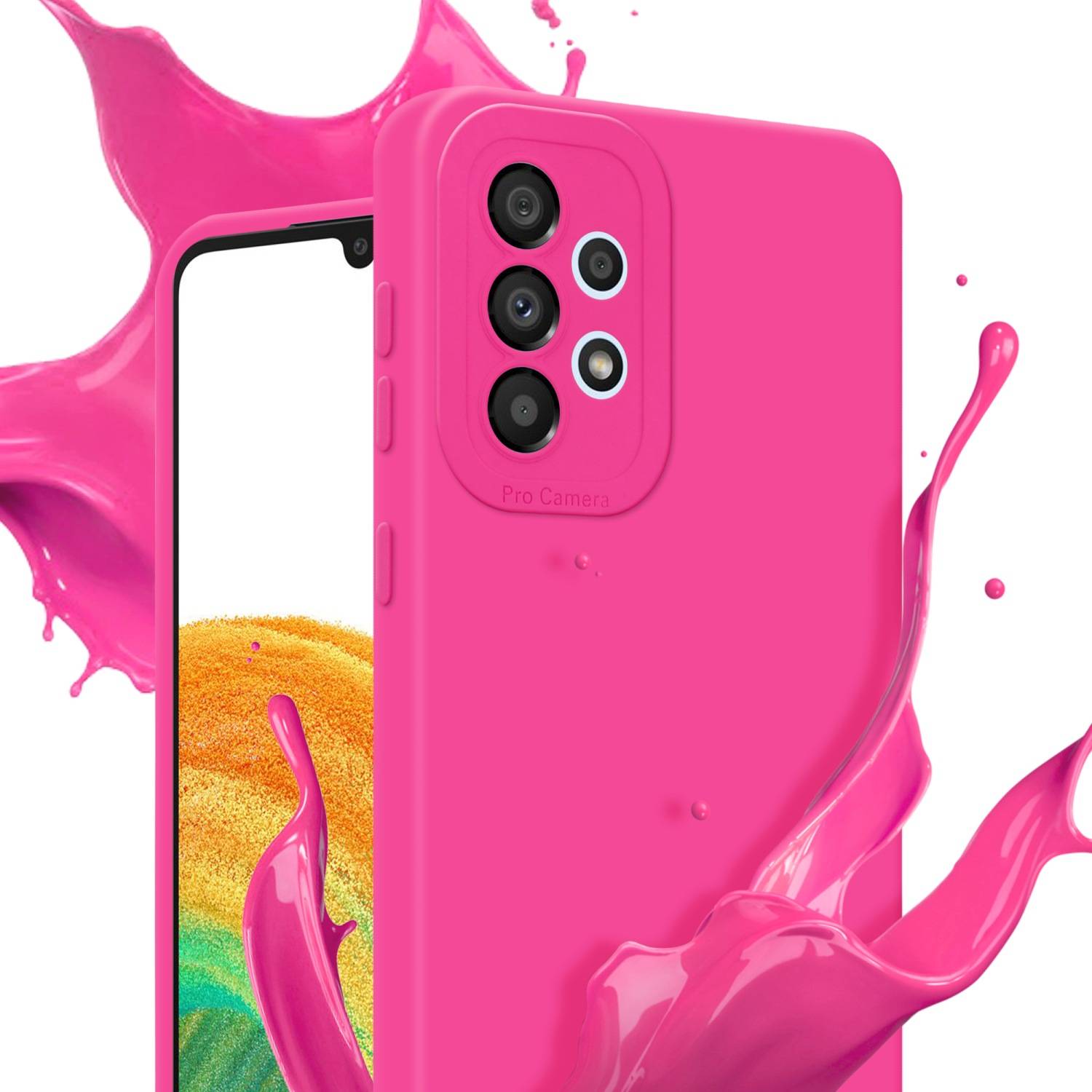 Cadorabo Hülle für Samsung Galaxy A52 (4G / 5G) / A52s Schutz Hülle in Pink TPU Silikon Etui Case Handyhülle