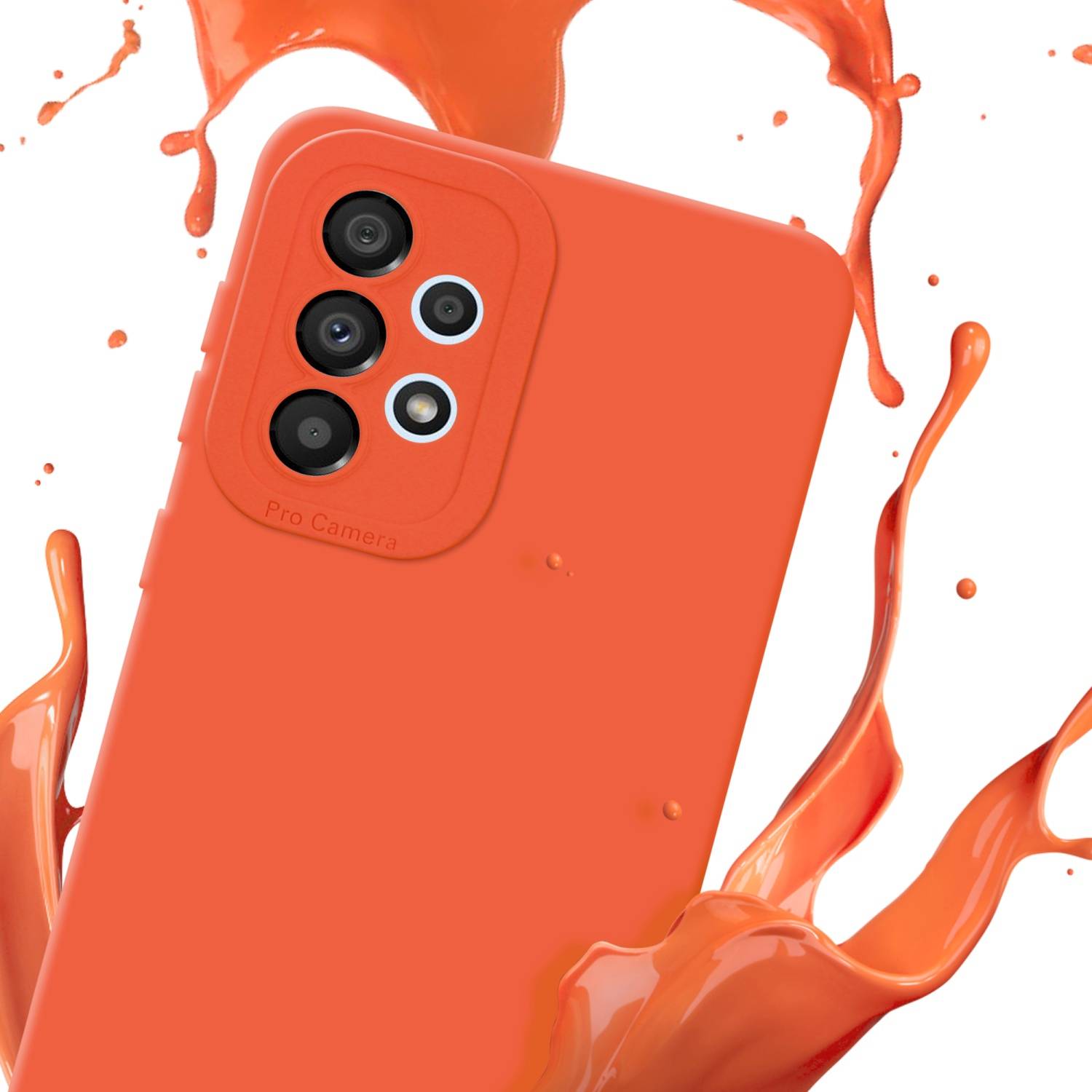 Cadorabo Hülle für Samsung Galaxy A52 (4G / 5G) / A52s Schutz Hülle in Orange TPU Silikon Etui Case Handyhülle