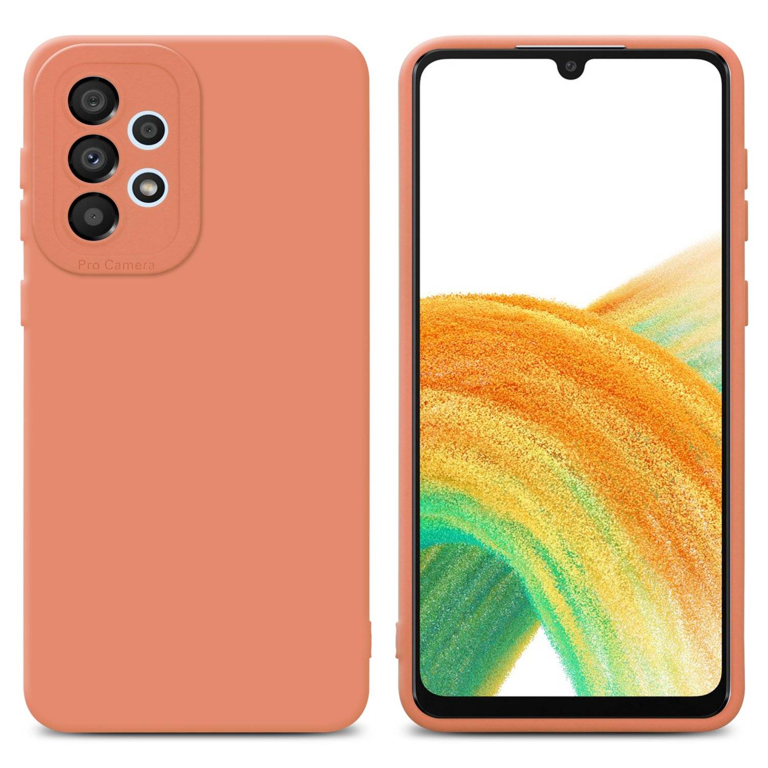 Cadorabo Hülle für Samsung Galaxy A52 (4G / 5G) / A52s Schutz Hülle in Orange TPU Silikon Etui Case Handyhülle
