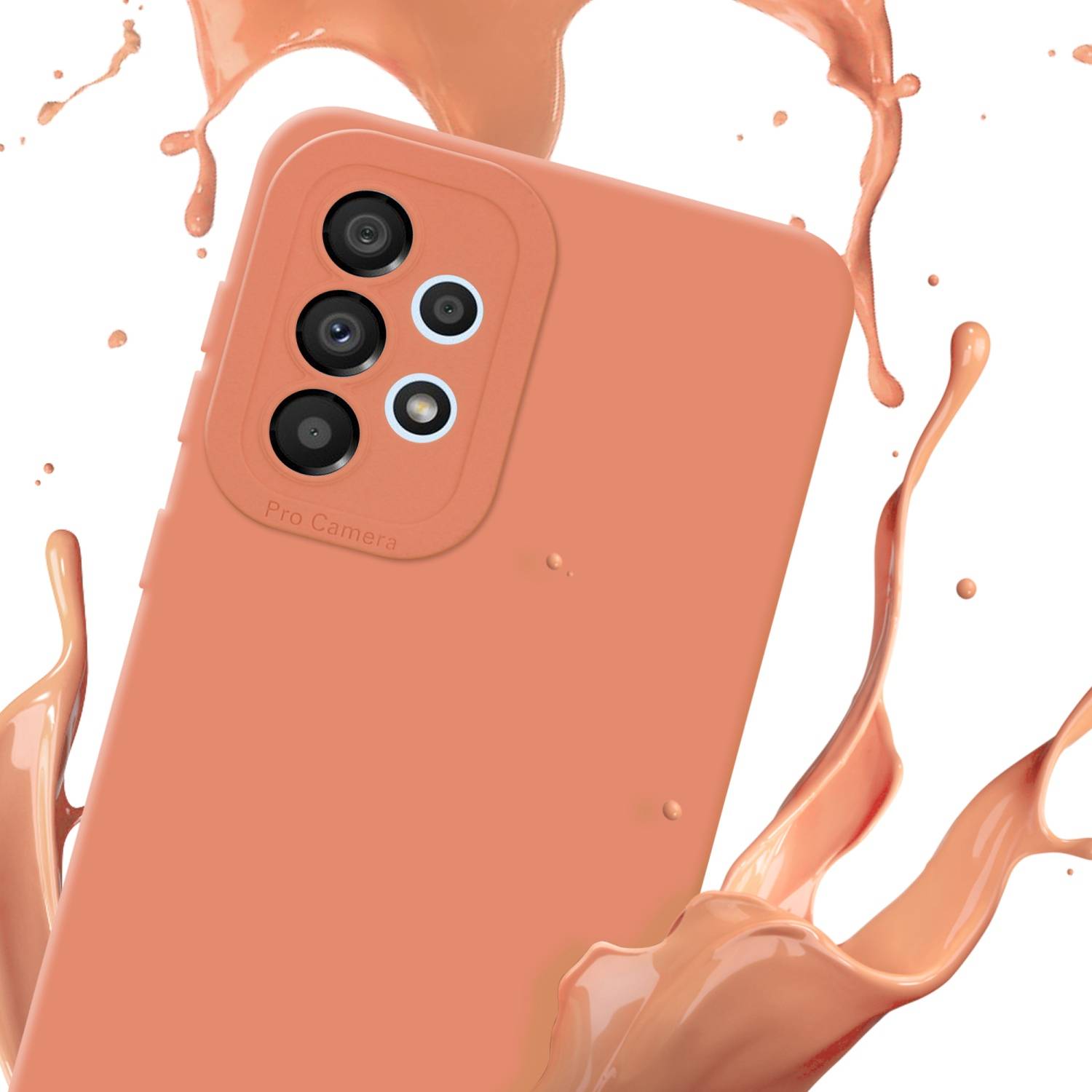 Cadorabo Hülle für Samsung Galaxy A52 (4G / 5G) / A52s Schutz Hülle in Orange TPU Silikon Etui Case Handyhülle