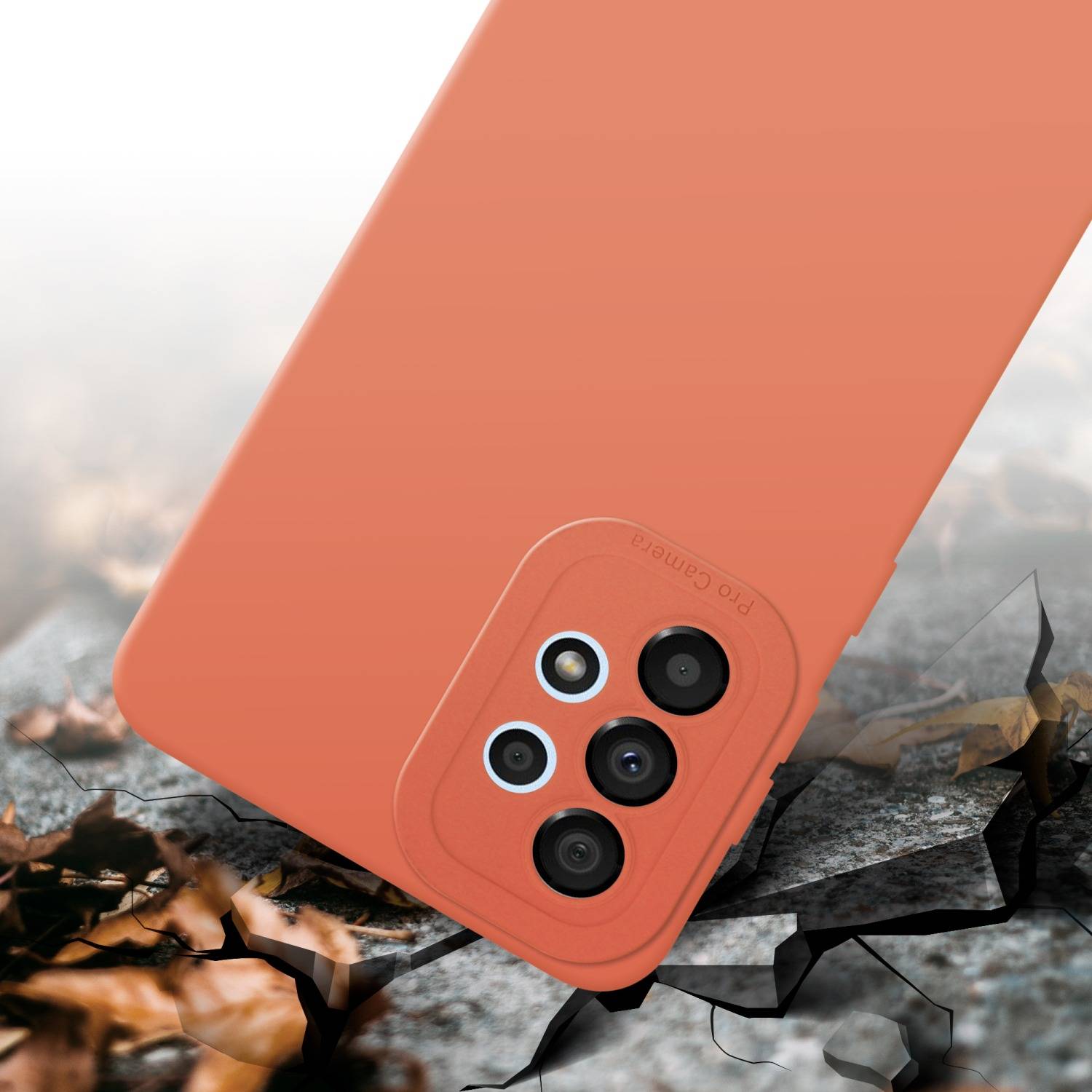 Cadorabo Hülle für Samsung Galaxy A52 (4G / 5G) / A52s Schutz Hülle in Orange TPU Silikon Etui Case Handyhülle
