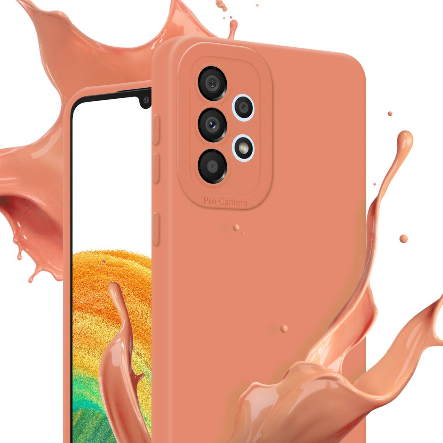Cadorabo Hülle für Samsung Galaxy A52 (4G / 5G) / A52s Schutz Hülle in Orange TPU Silikon Etui Case Handyhülle