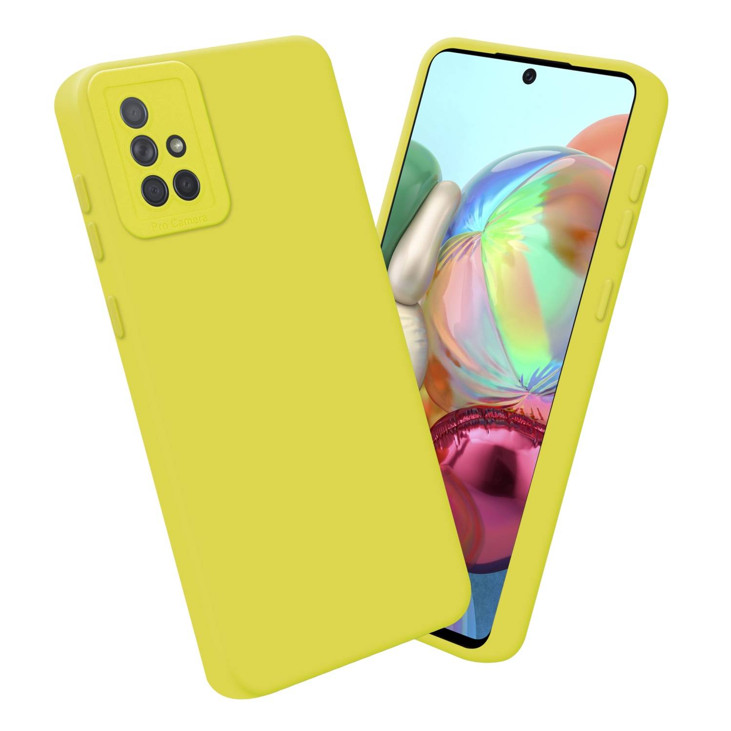 Cadorabo Hülle für Samsung Galaxy A71 4G Schutz Hülle in Gelb TPU Silikon Etui Case Handyhülle