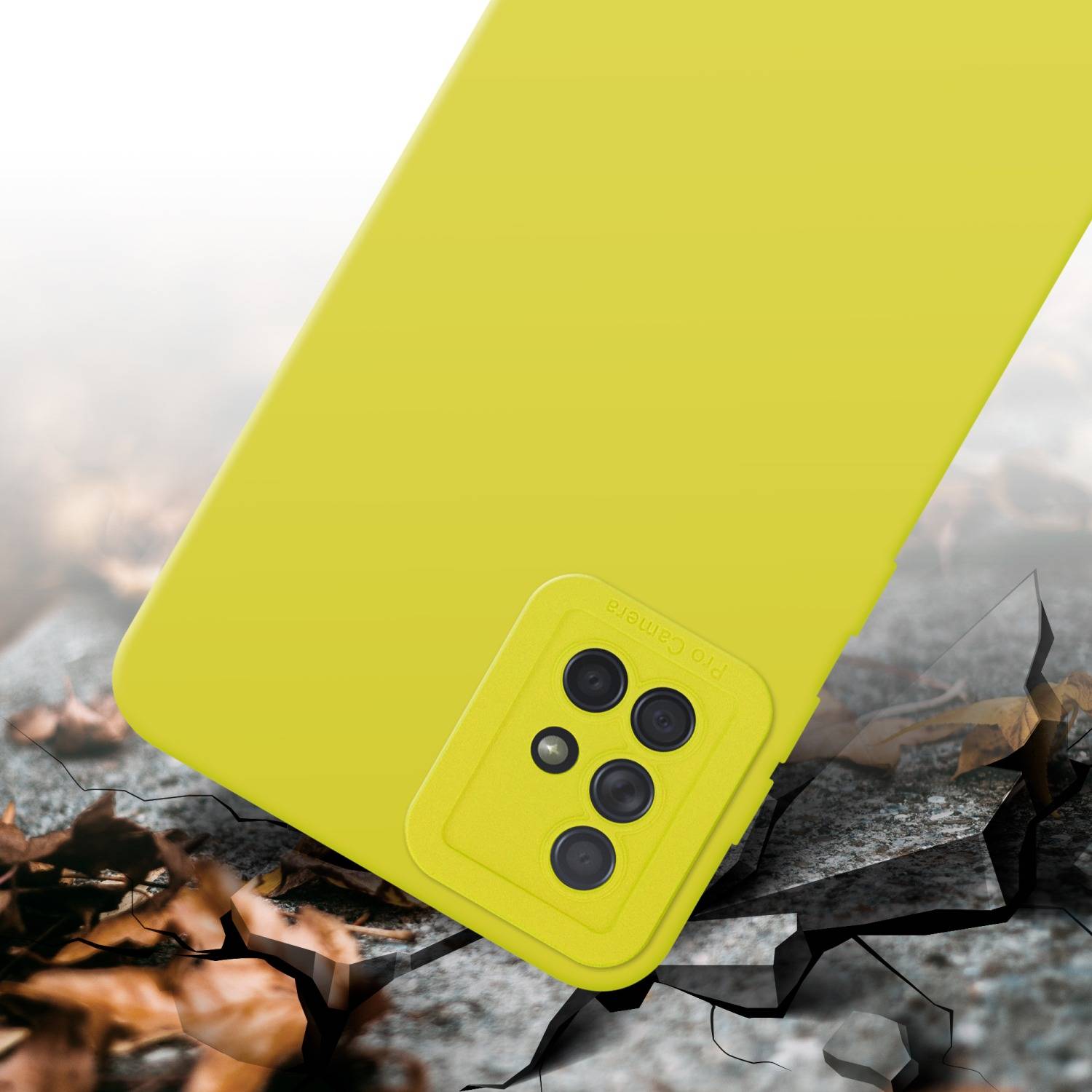 Cadorabo Hülle für Samsung Galaxy A71 4G Schutz Hülle in Gelb TPU Silikon Etui Case Handyhülle