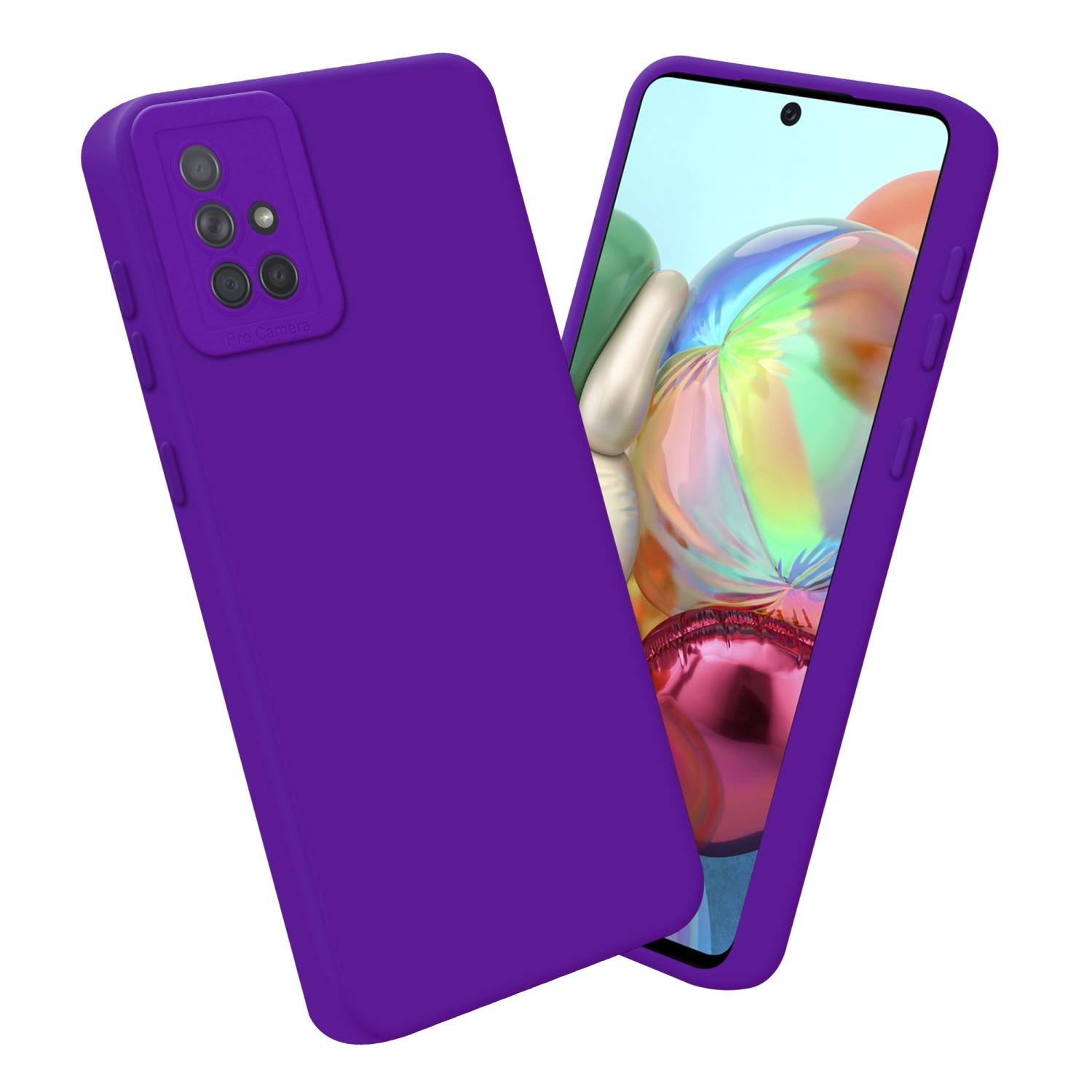Cadorabo Hülle für Samsung Galaxy A71 4G Schutz Hülle in Lila TPU Silikon Etui Case Handyhülle