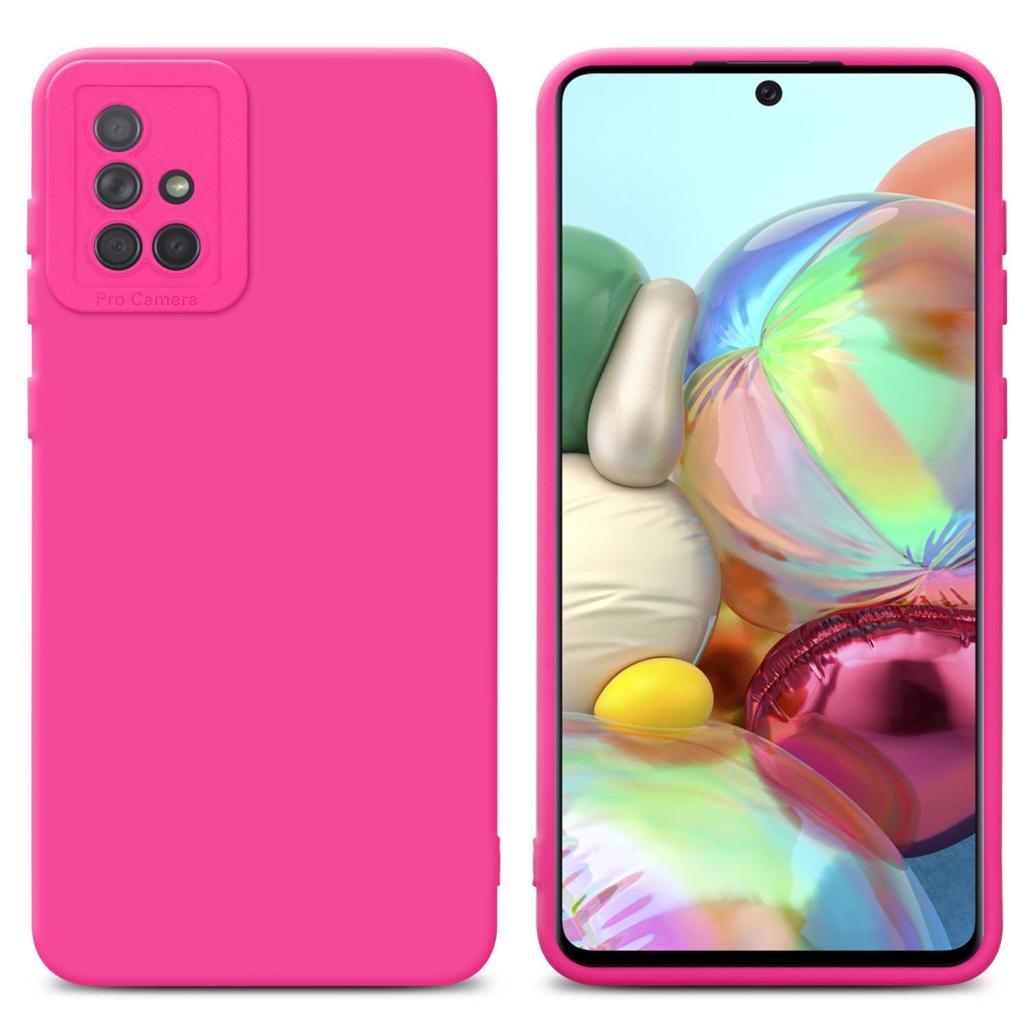 Cadorabo Hülle für Samsung Galaxy A71 4G Schutz Hülle in Pink TPU Silikon Etui Case Handyhülle