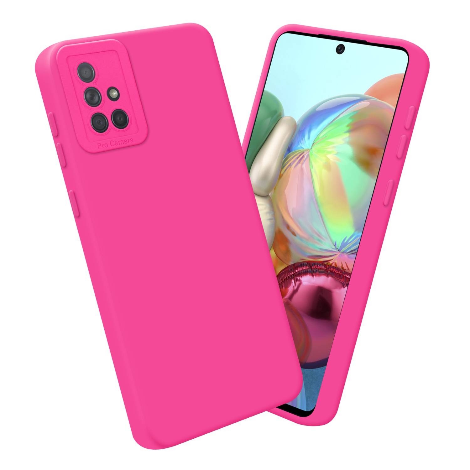 Cadorabo Hülle für Samsung Galaxy A71 4G Schutz Hülle in Pink TPU Silikon Etui Case Handyhülle