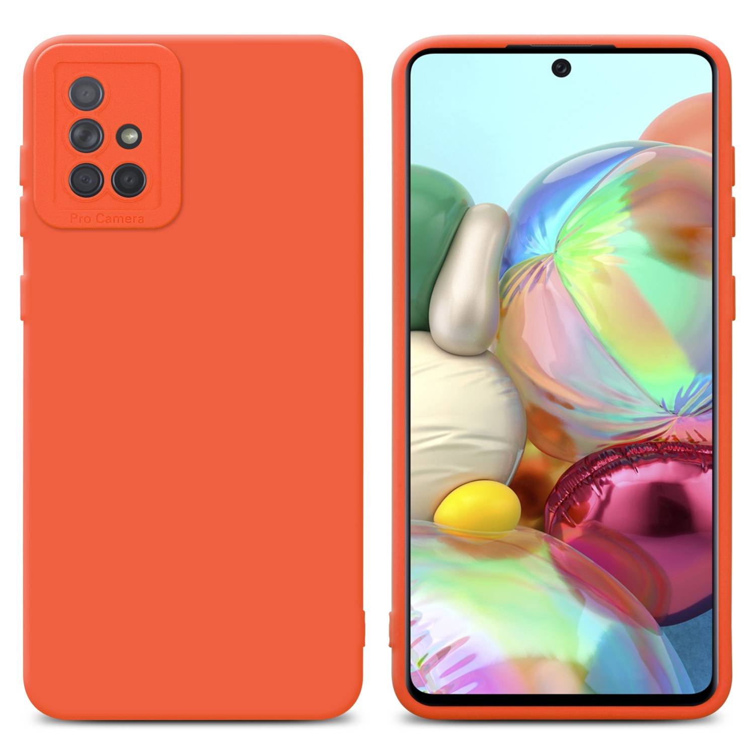 Cadorabo Hülle für Samsung Galaxy A71 4G Schutz Hülle in Orange TPU Silikon Etui Case Handyhülle