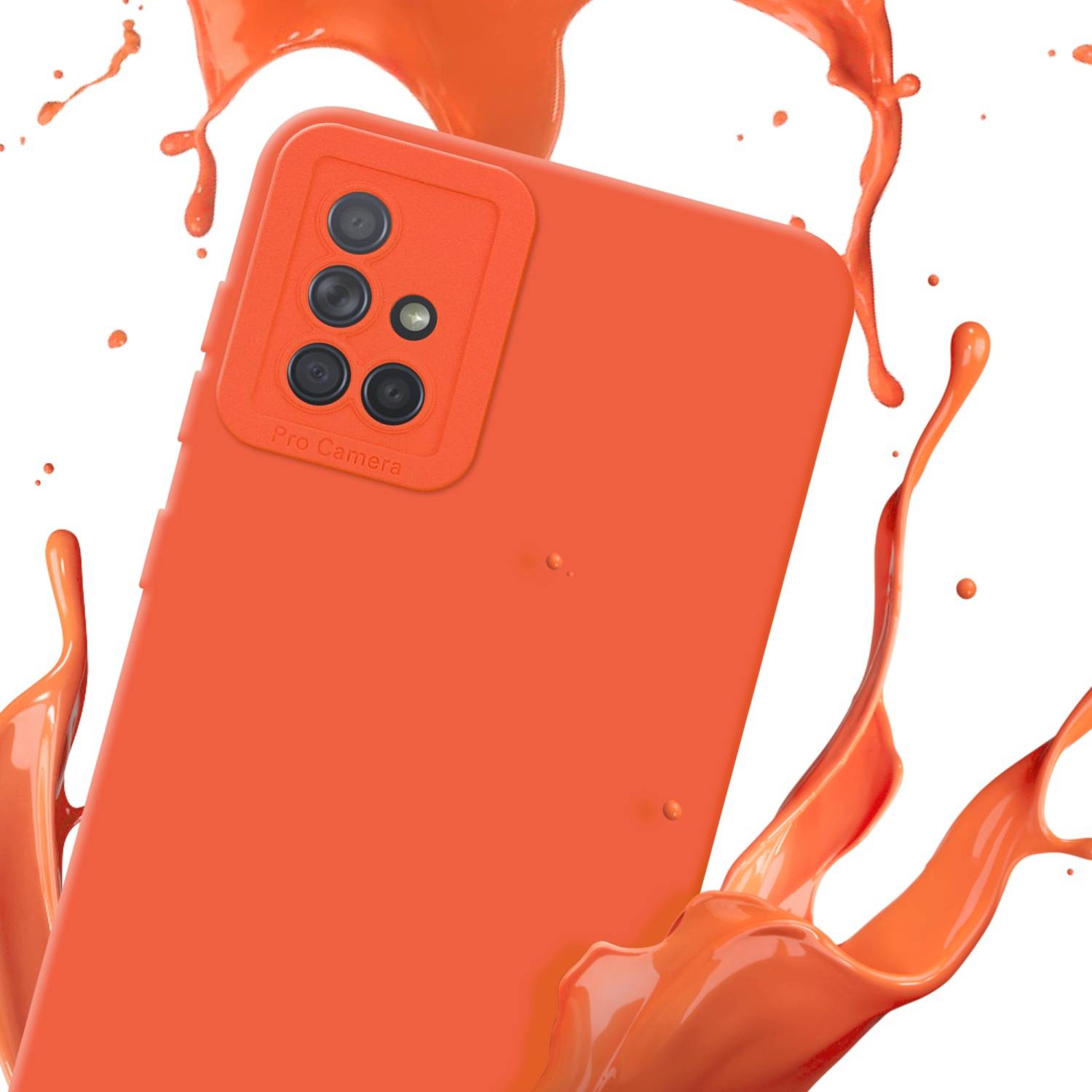 Cadorabo Hülle für Samsung Galaxy A71 4G Schutz Hülle in Orange TPU Silikon Etui Case Handyhülle