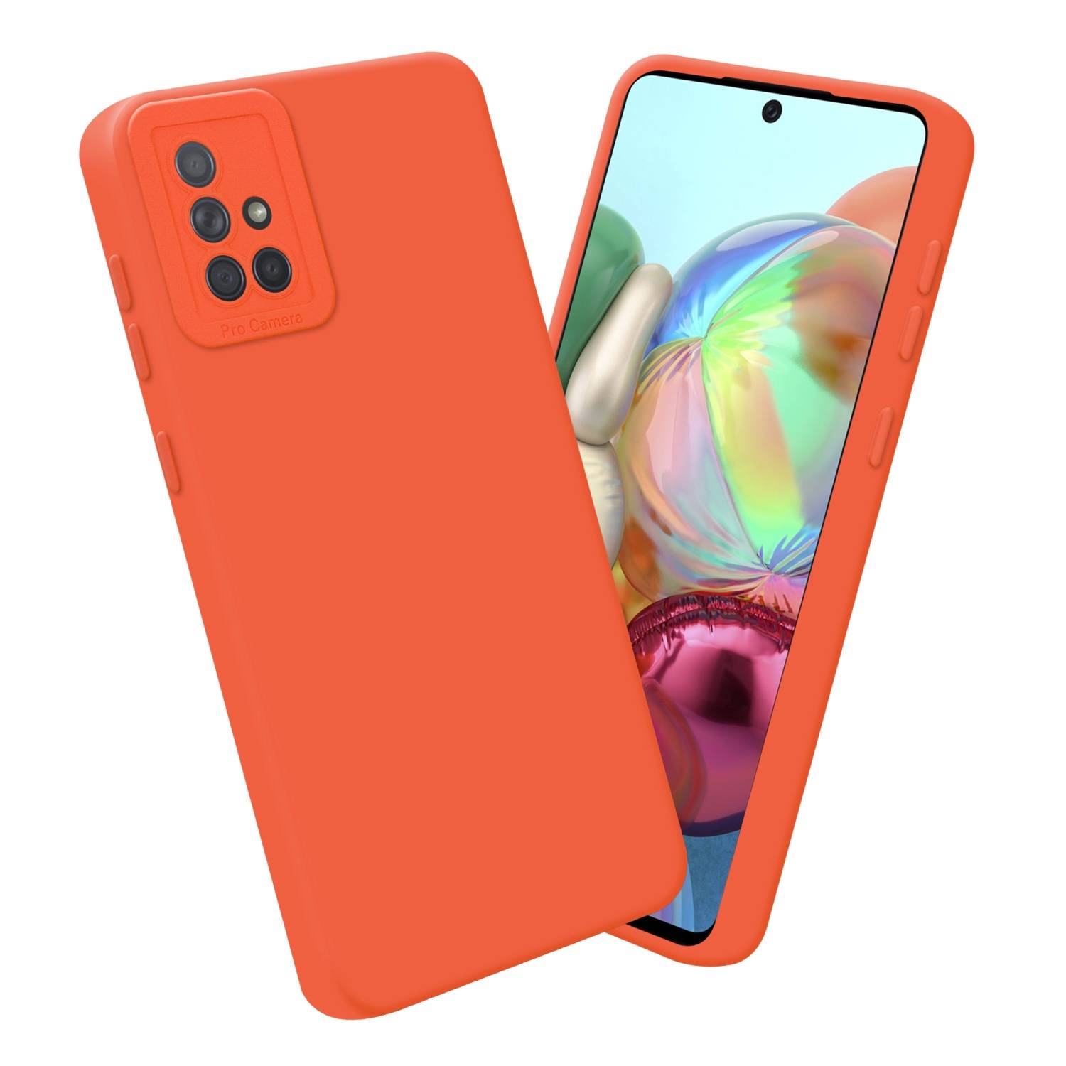 Cadorabo Hülle für Samsung Galaxy A71 4G Schutz Hülle in Orange TPU Silikon Etui Case Handyhülle