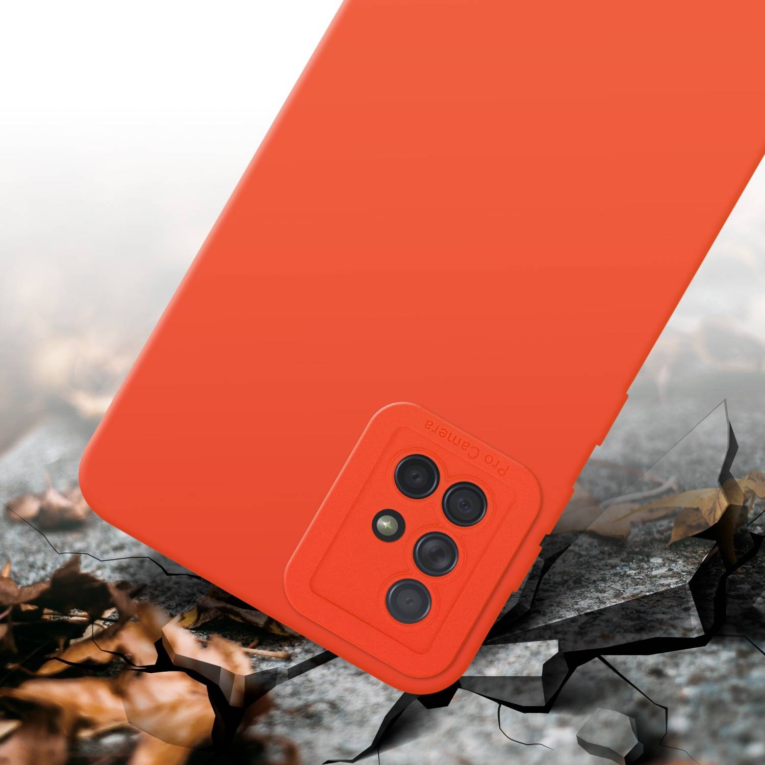 Cadorabo Hülle für Samsung Galaxy A71 4G Schutz Hülle in Orange TPU Silikon Etui Case Handyhülle
