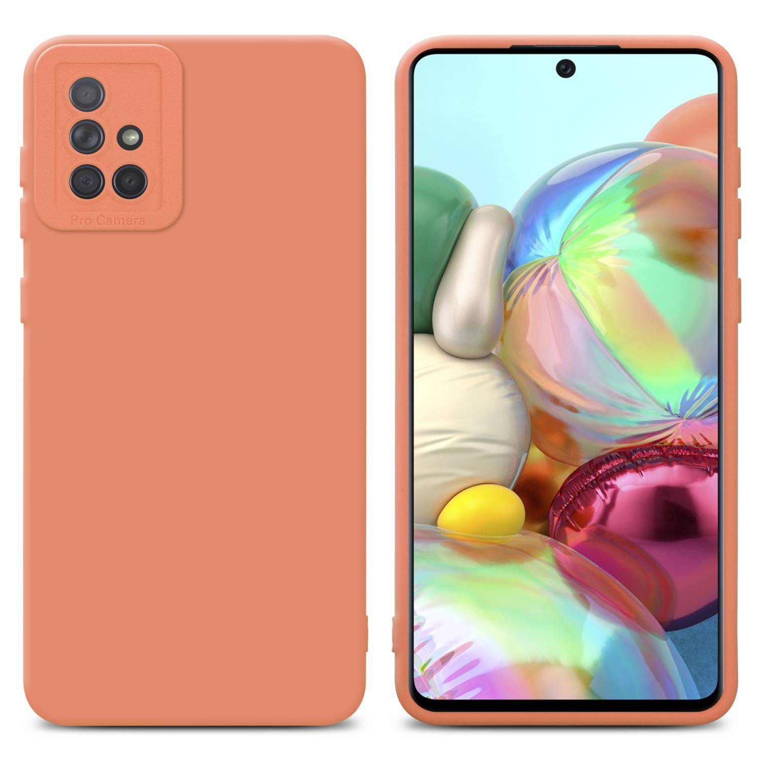 Cadorabo Hülle für Samsung Galaxy A71 4G Schutz Hülle in Orange TPU Silikon Etui Case Handyhülle
