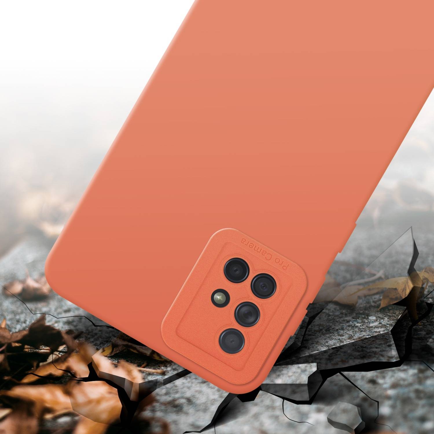 Cadorabo Hülle für Samsung Galaxy A71 4G Schutz Hülle in Orange TPU Silikon Etui Case Handyhülle