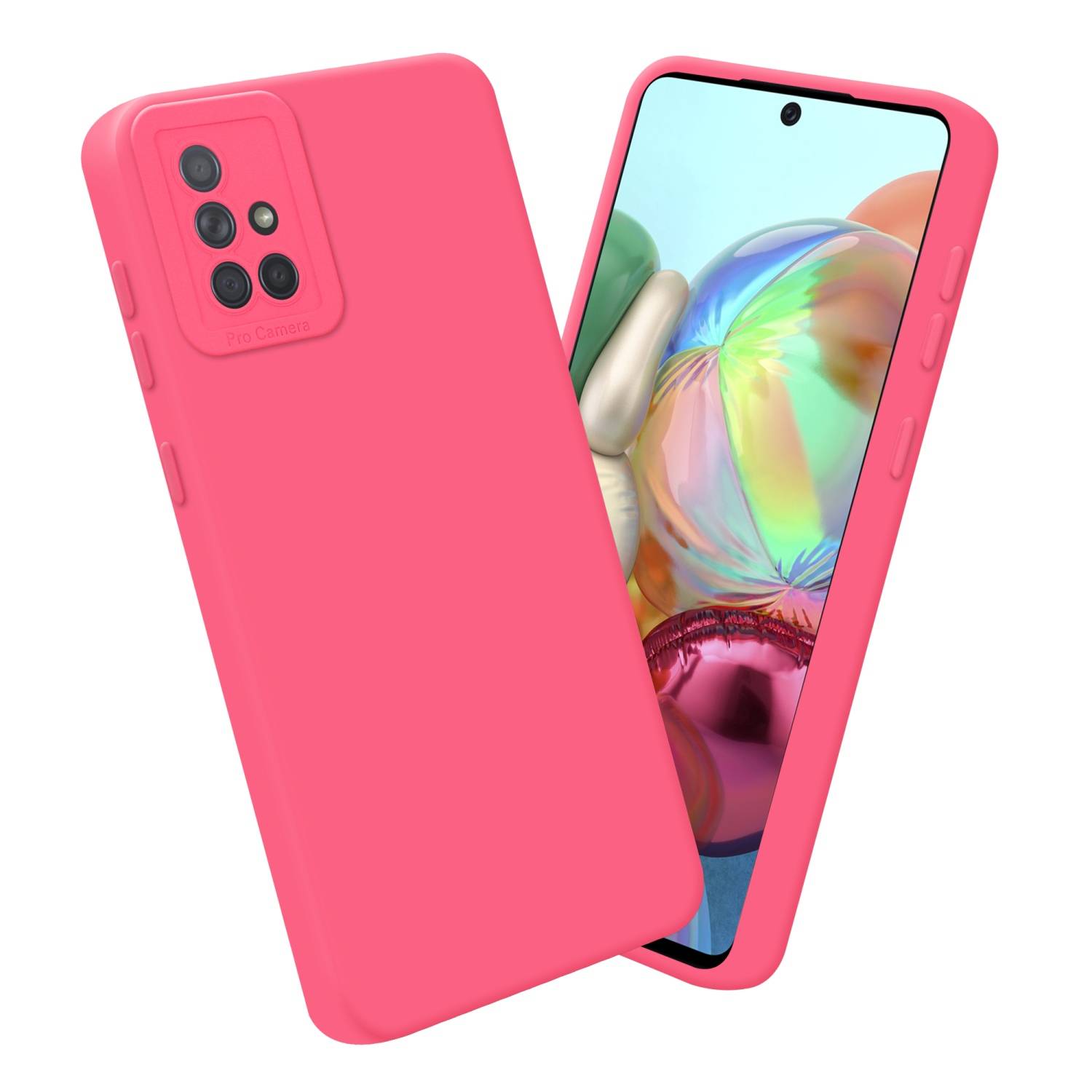 Cadorabo Hülle für Samsung Galaxy A71 4G Schutz Hülle in Rot TPU Silikon Etui Case Handyhülle