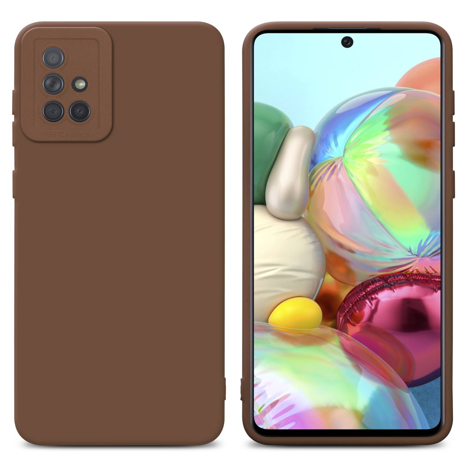Cadorabo Hülle für Samsung Galaxy A71 4G Schutz Hülle in Braun TPU Silikon Etui Case Handyhülle