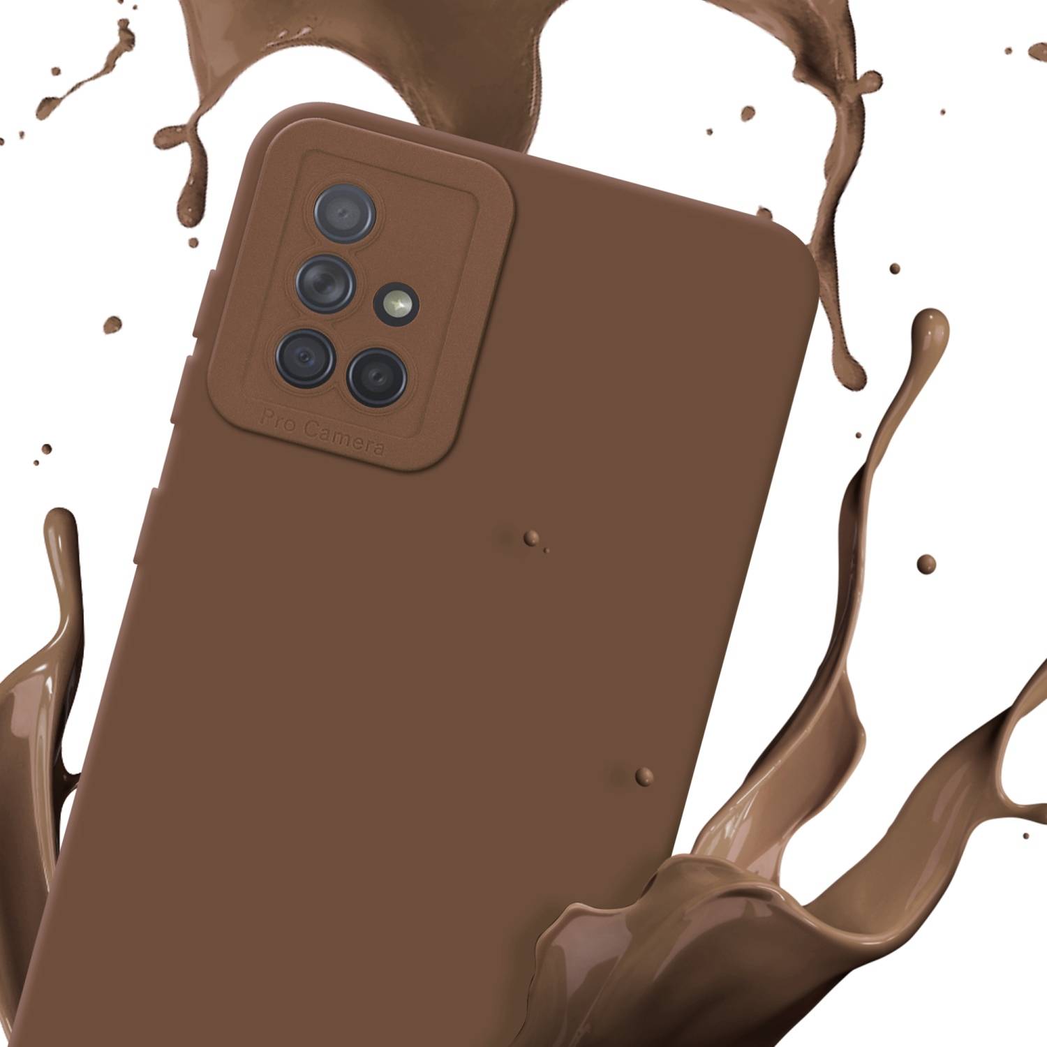Cadorabo Hülle für Samsung Galaxy A71 4G Schutz Hülle in Braun TPU Silikon Etui Case Handyhülle